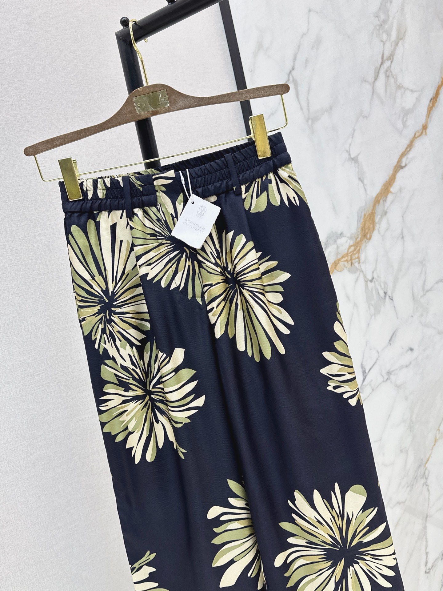Brun 26ss print silk pants