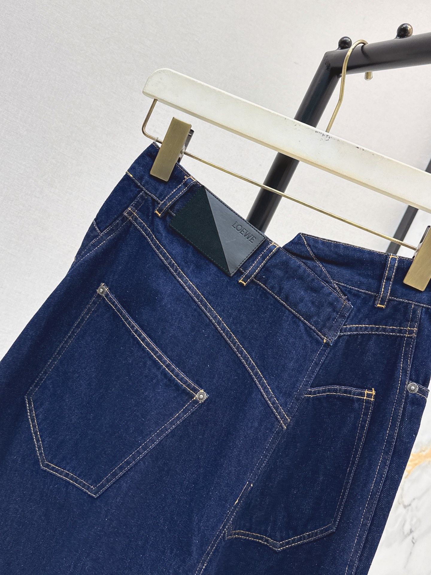 Loe 26ss asymmetrical denim skirt