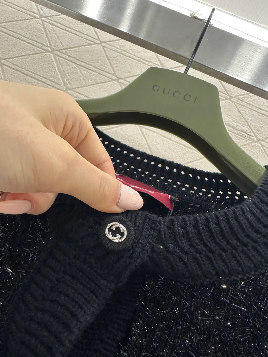 Gucc 26ss bling knit cardigan