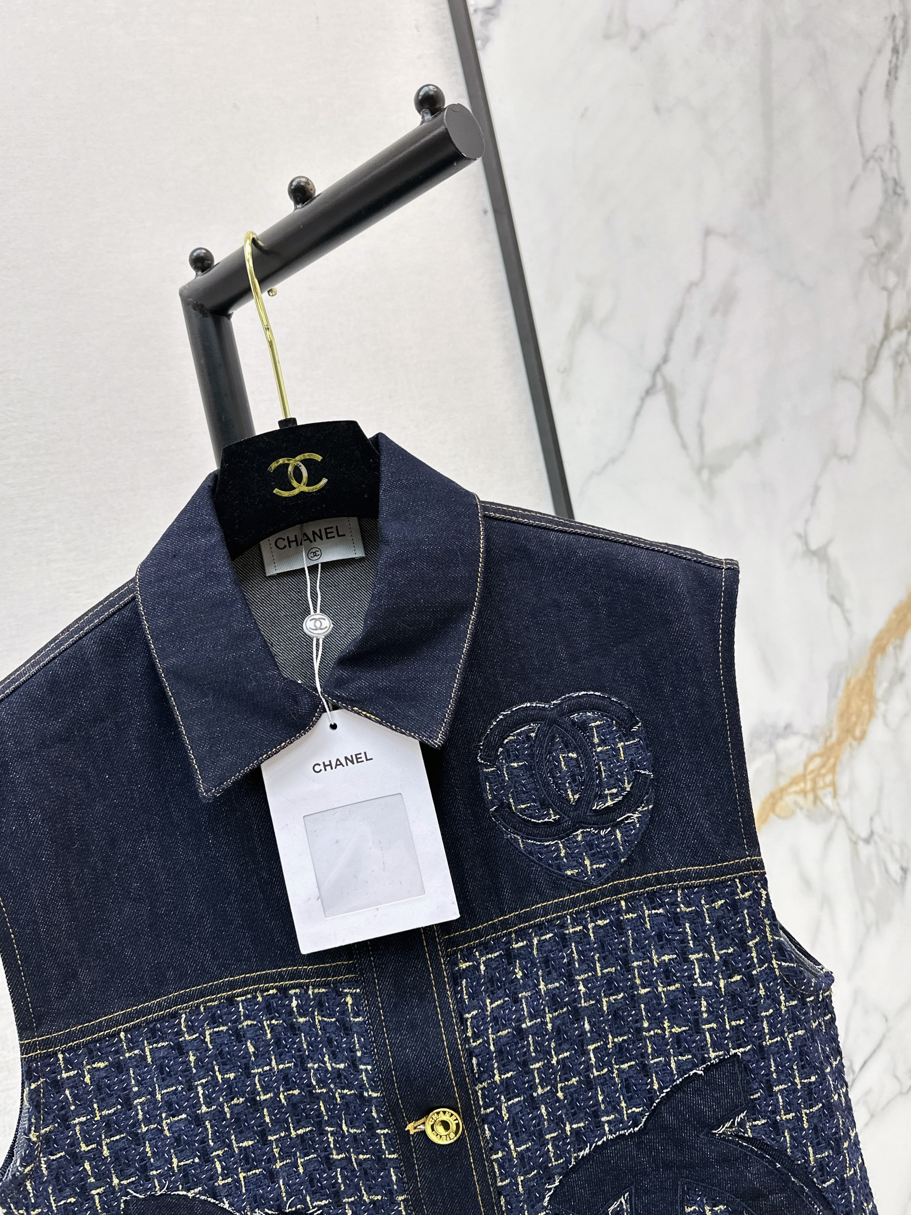 Chan 26ss  denim waistcoat