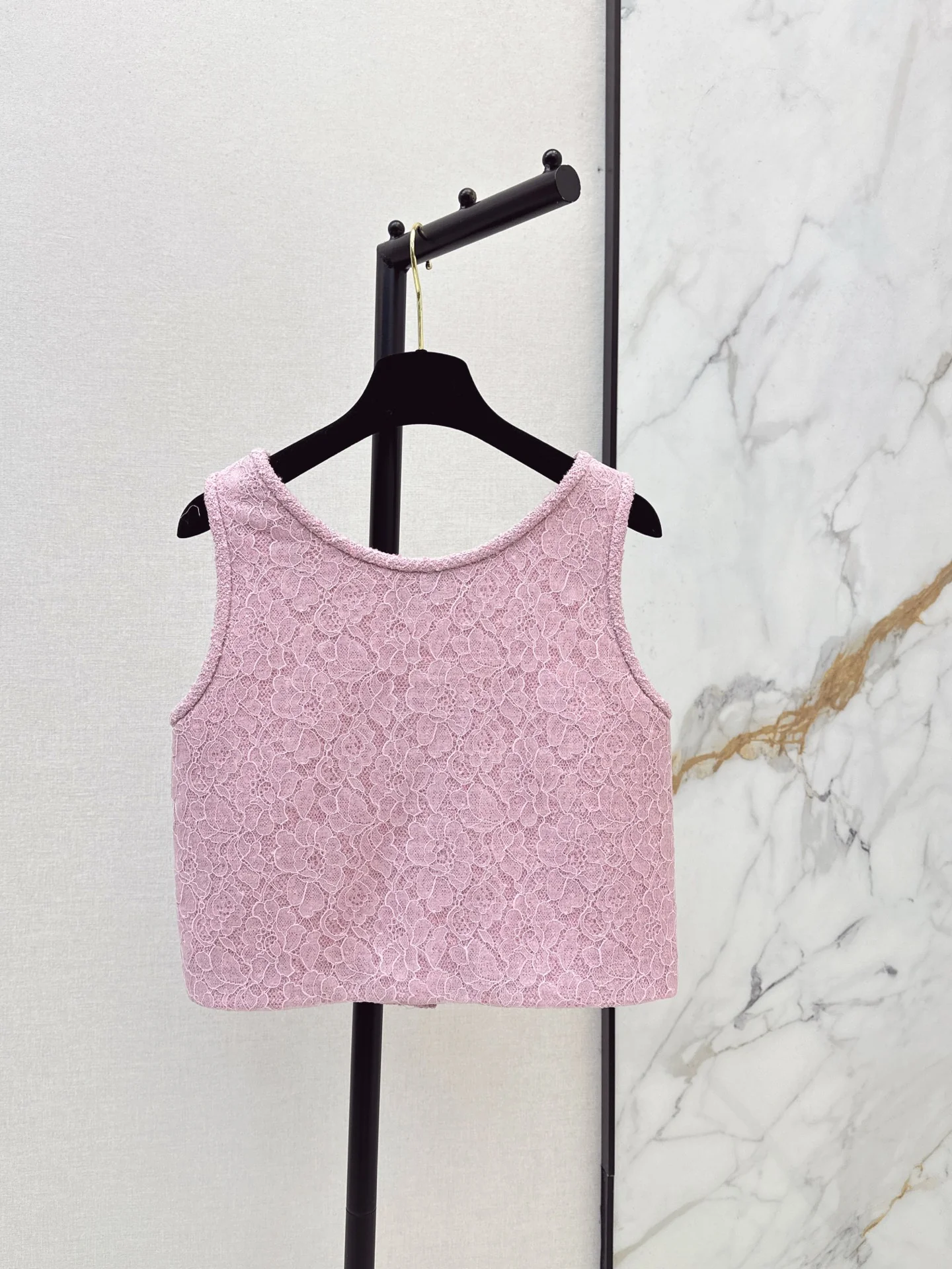 Chan 25fw lace tweed vest