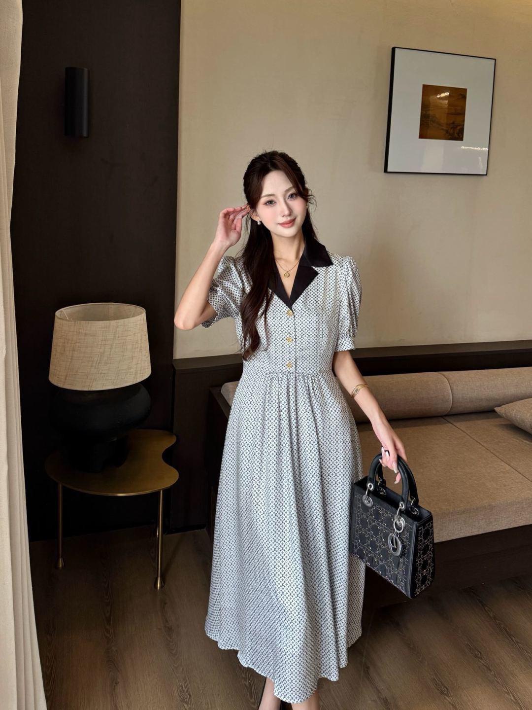 Loui 26ss contract collar dress