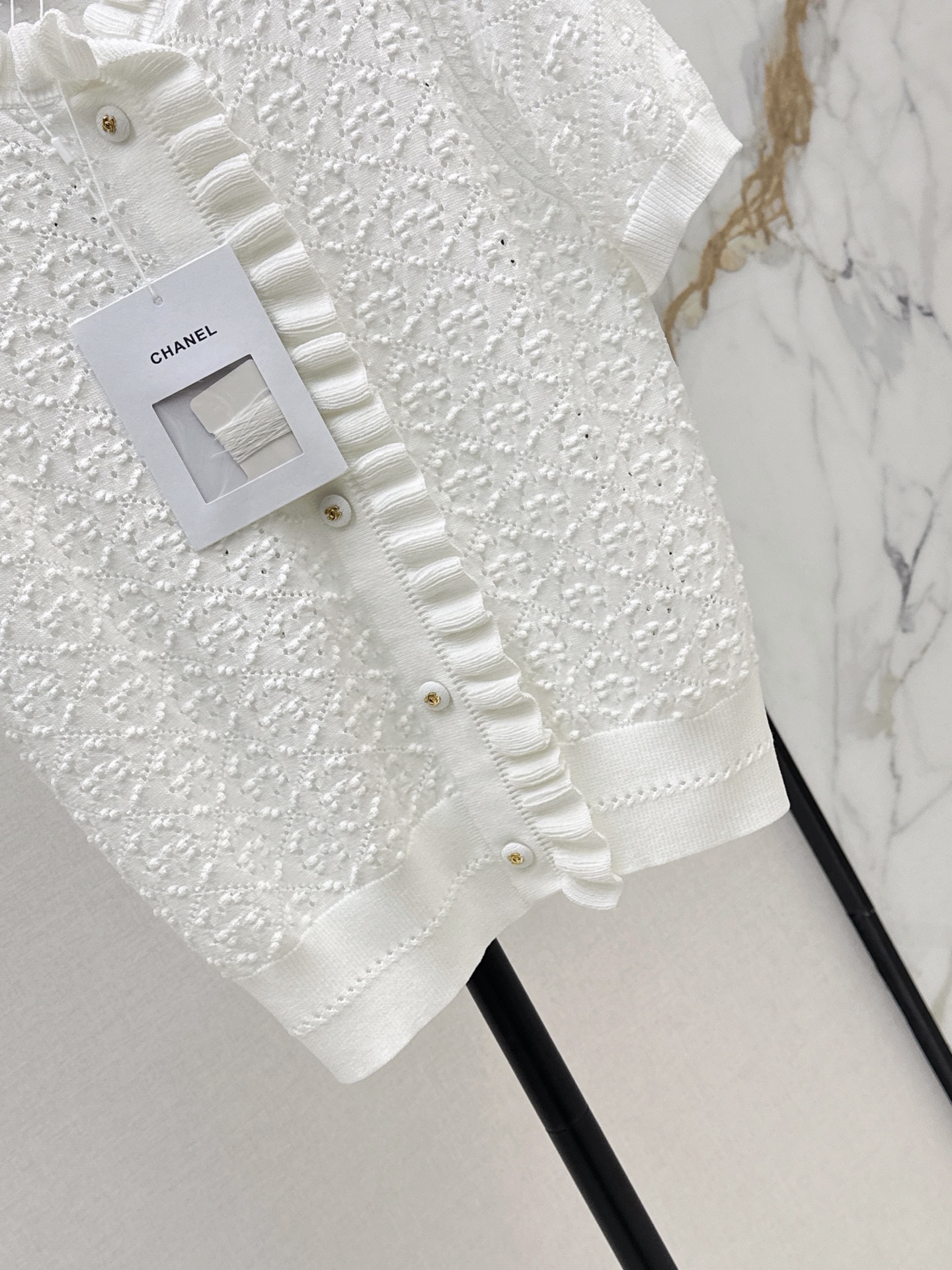 Chan 26ss ruffle knitwear