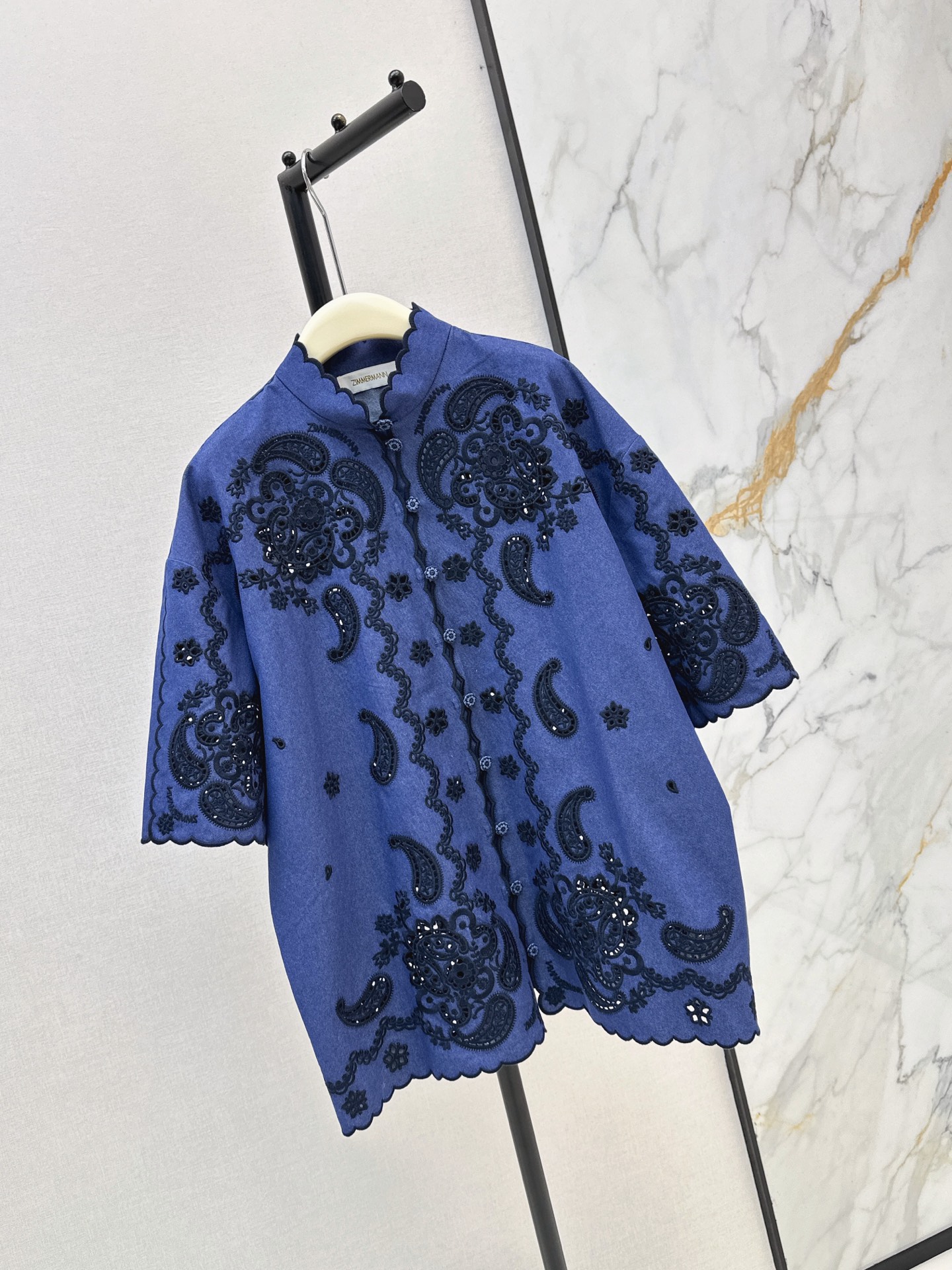 Zimm 26ss embroidery denim shirt