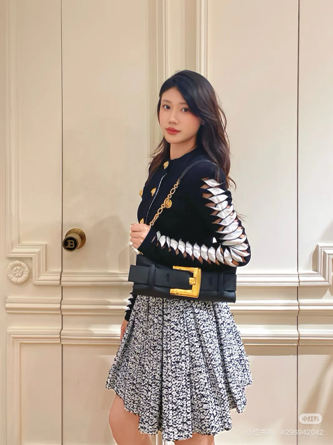 Bal 25fw pleated skirt