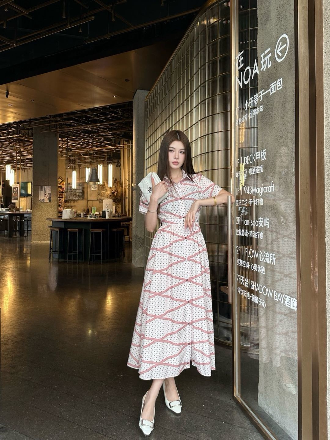 Loui 26ss print belted dress
