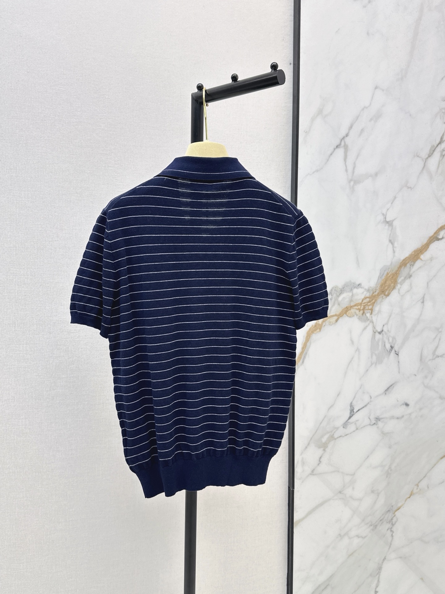 Miu 26ss stripe polo shirt