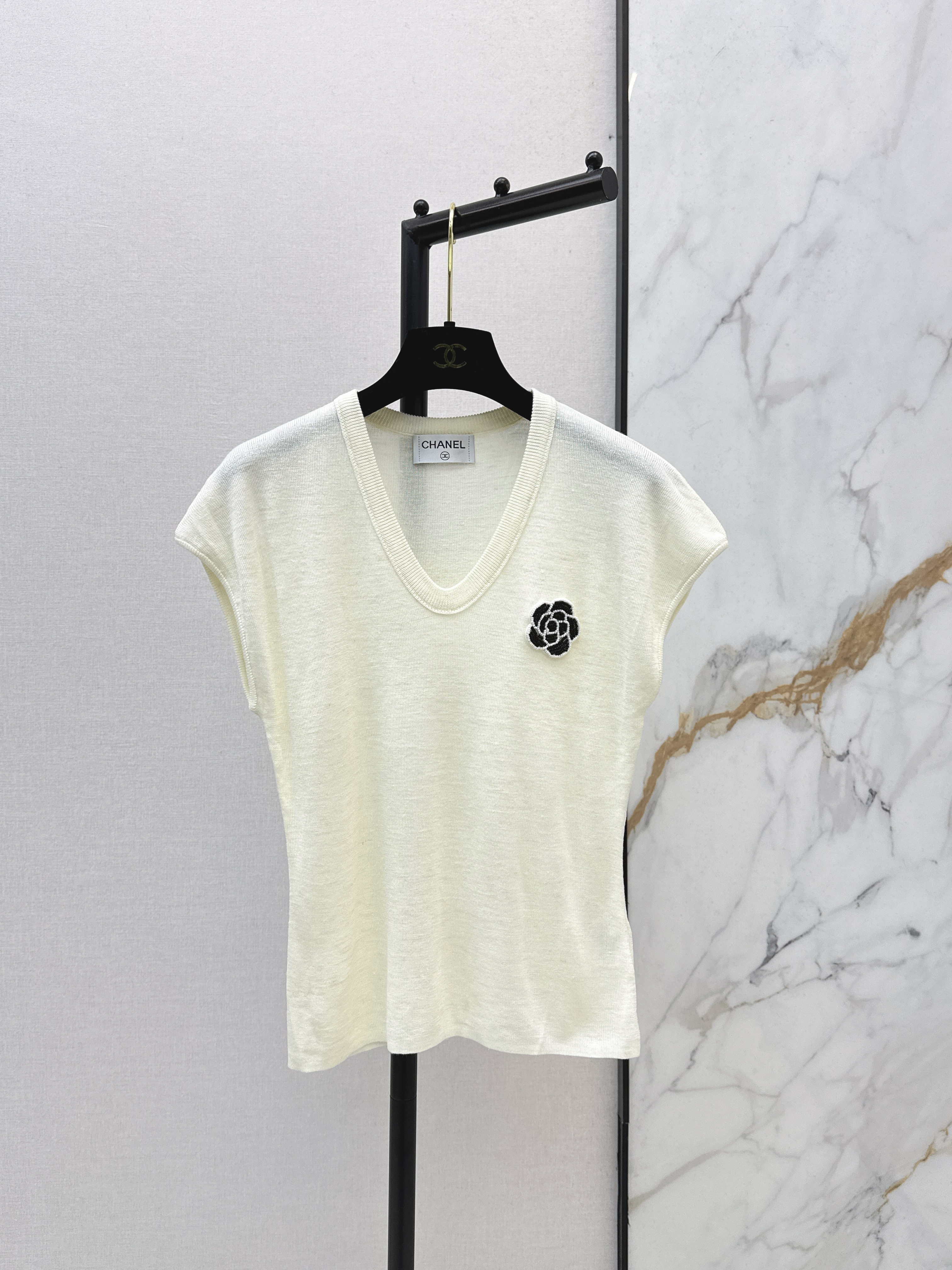 Chan 26ss 3d flower t-shirt
