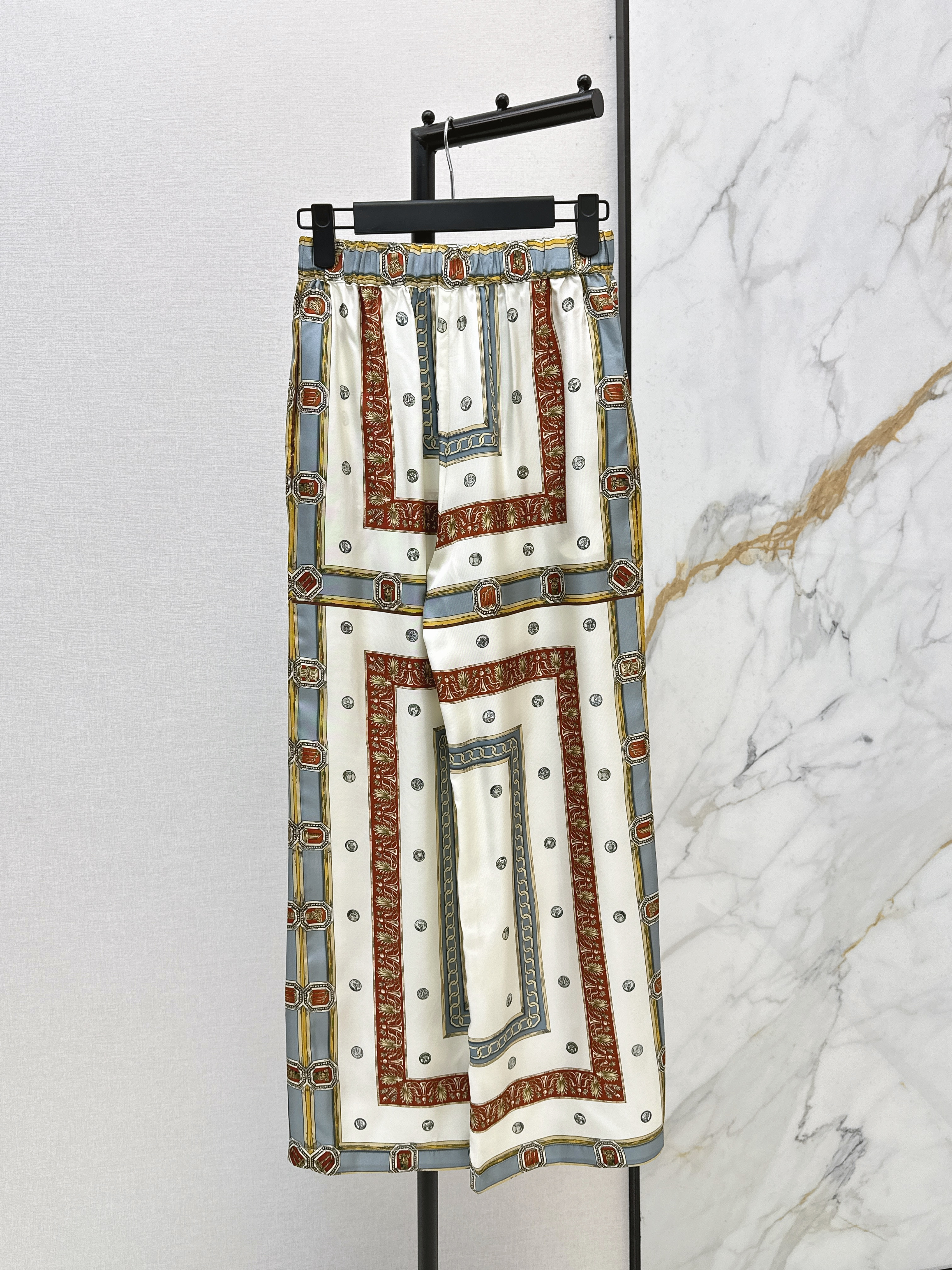 Ver 26ss print silk pants