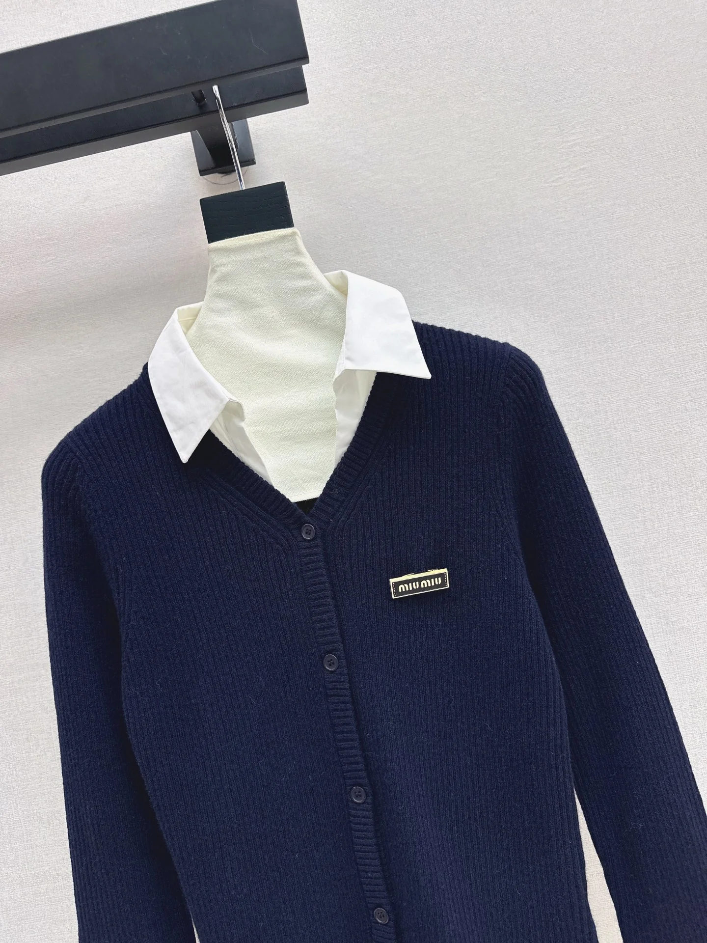 Miu 26SS 2in1 knit shirt