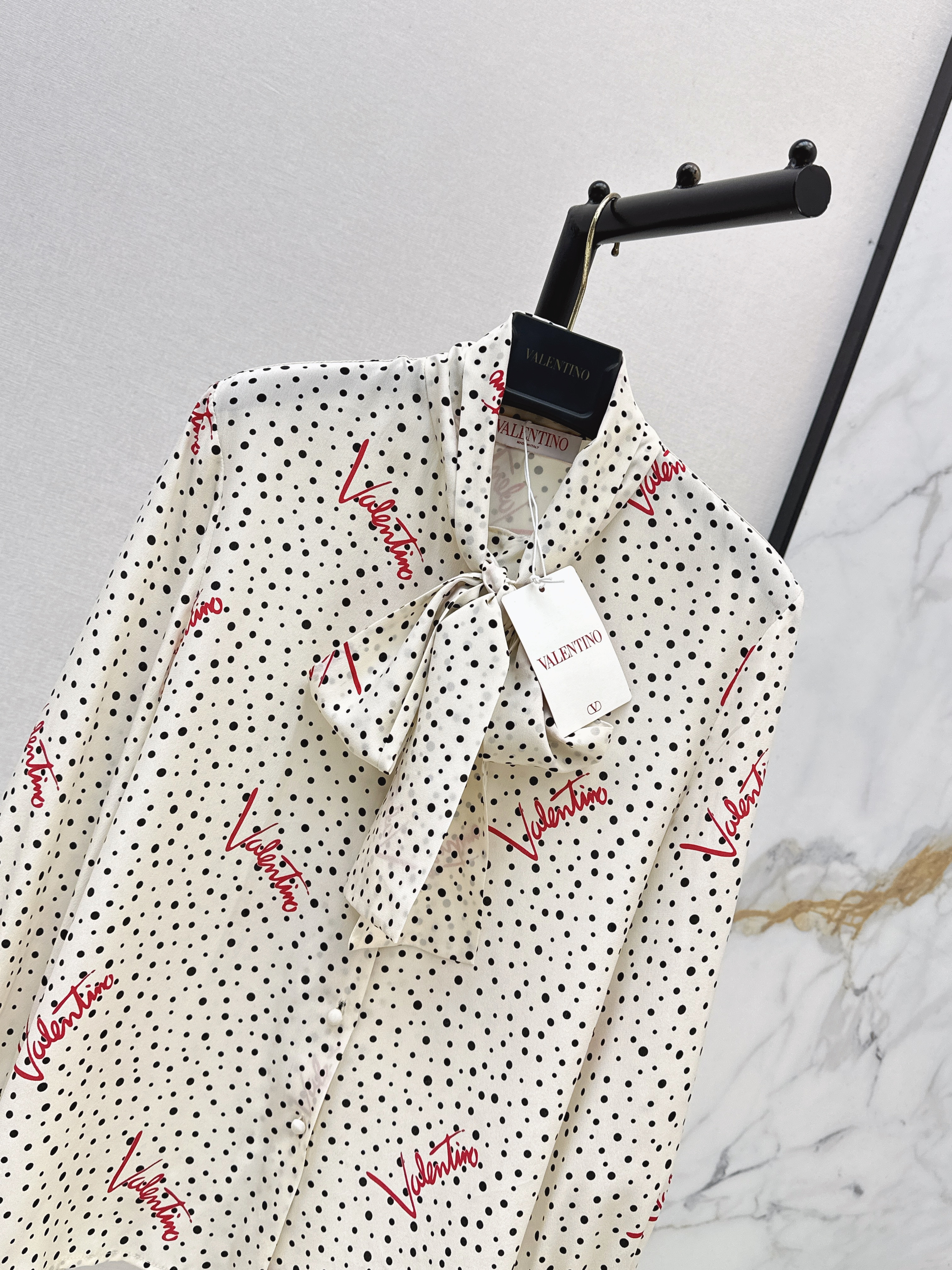 Valen 26ss print ribbon shirt