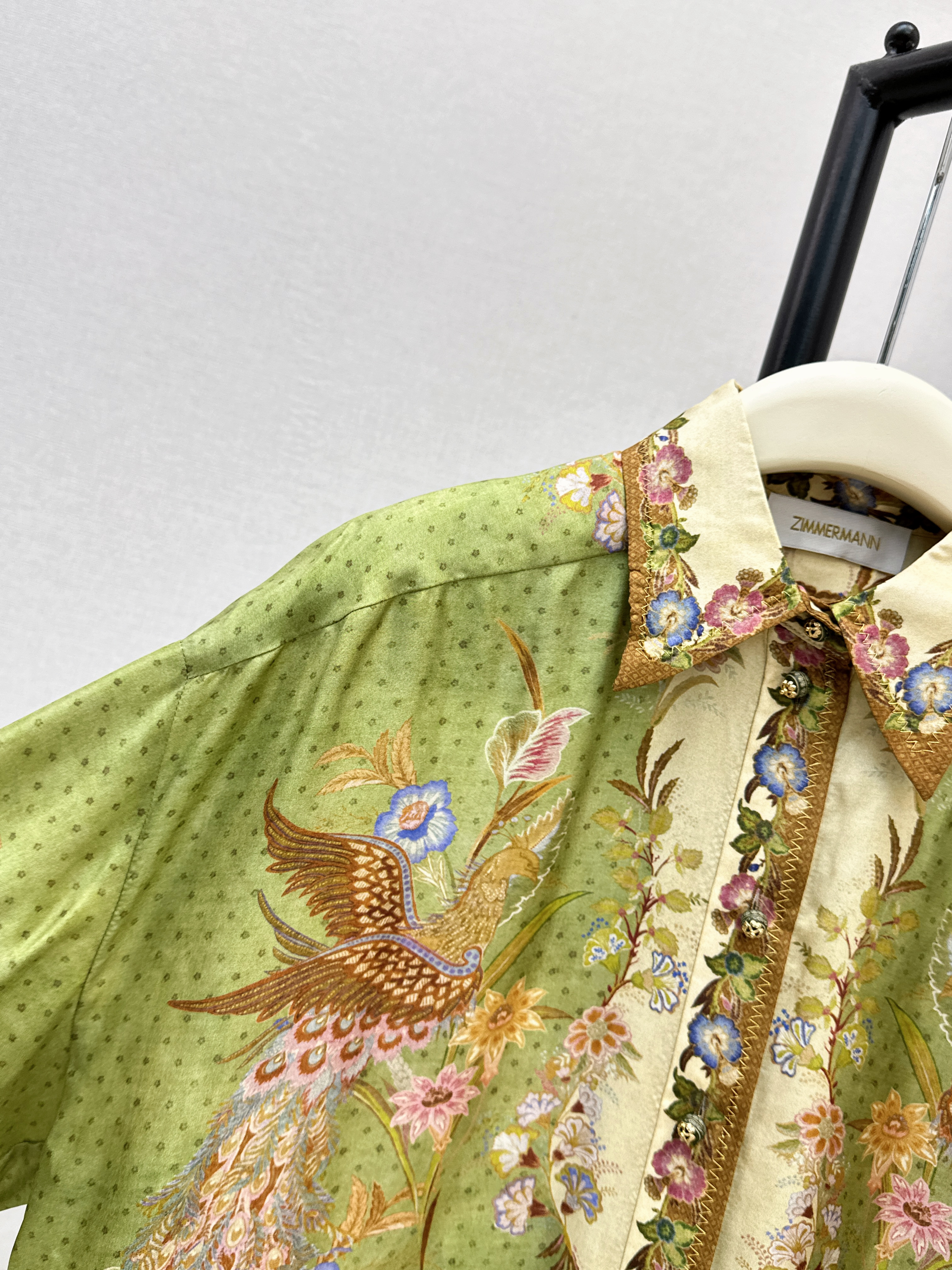 Zimm 26ss print silk shirt