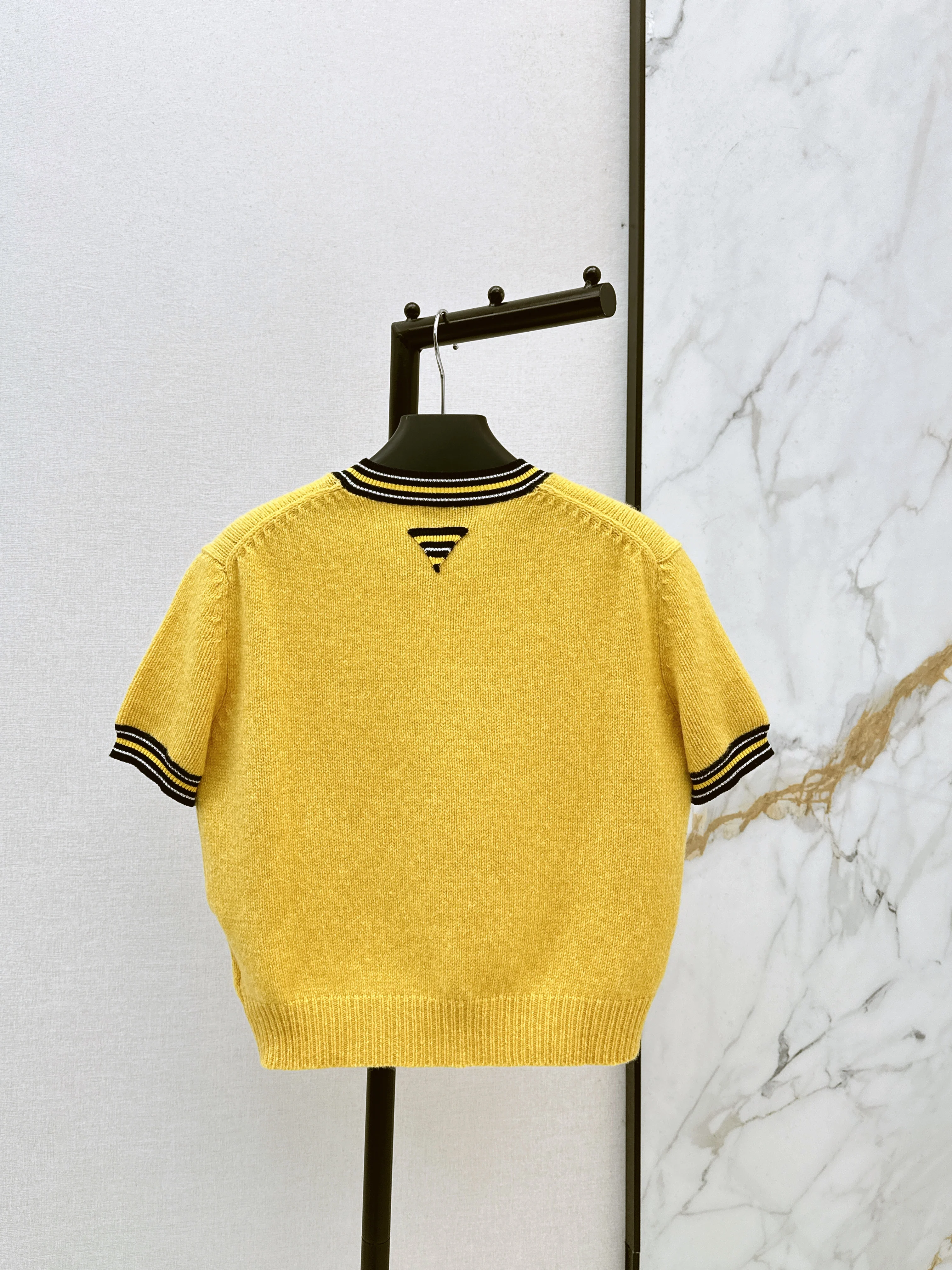 Prad 26ss short sleeve knitted sweater