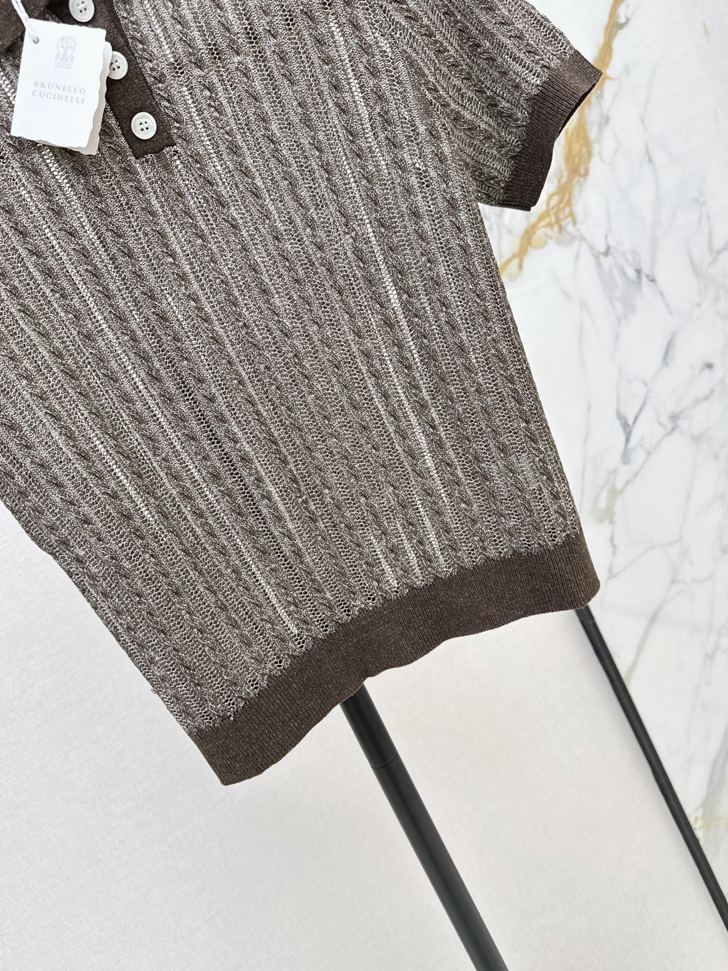 Brun 26ss hollow knit polo