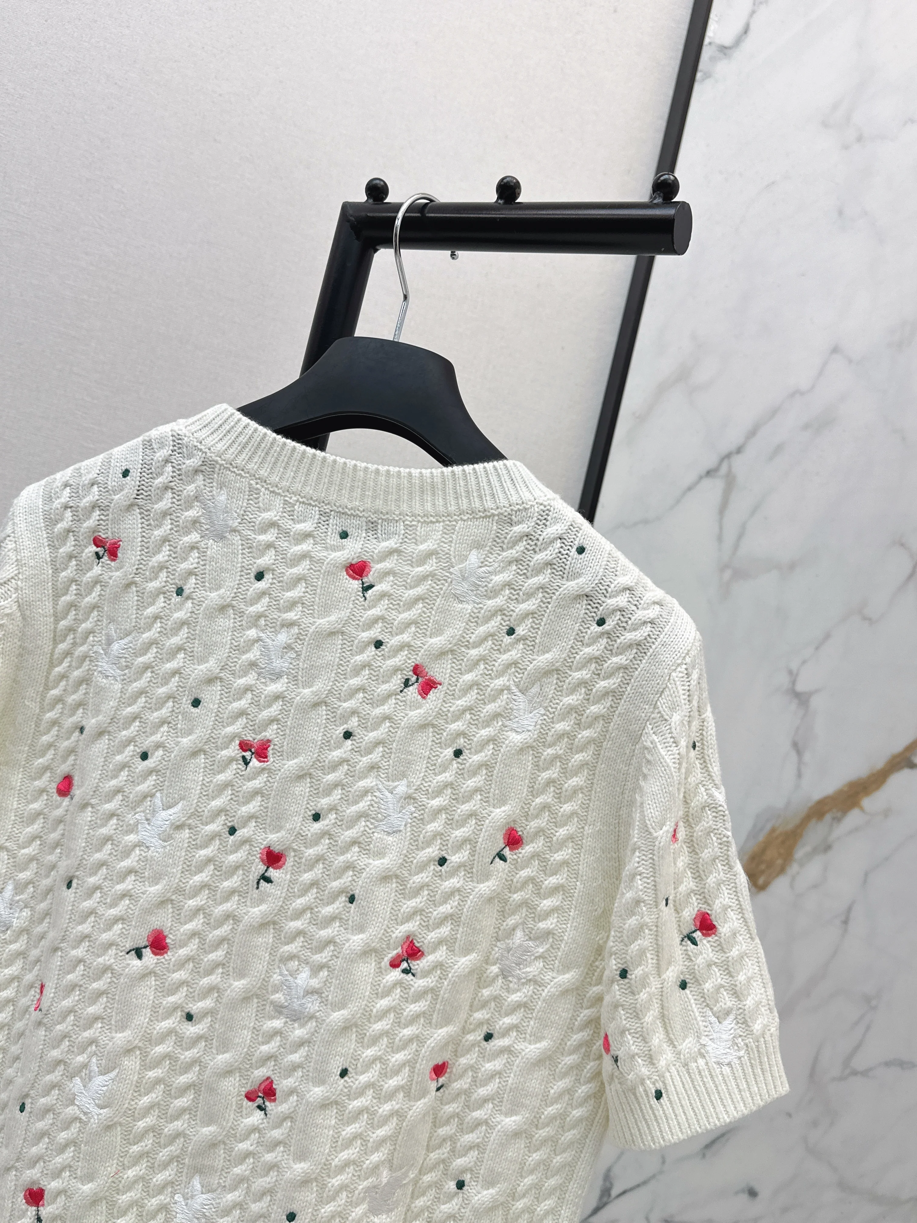 CD 26ss embroidery short sleeve knitwear