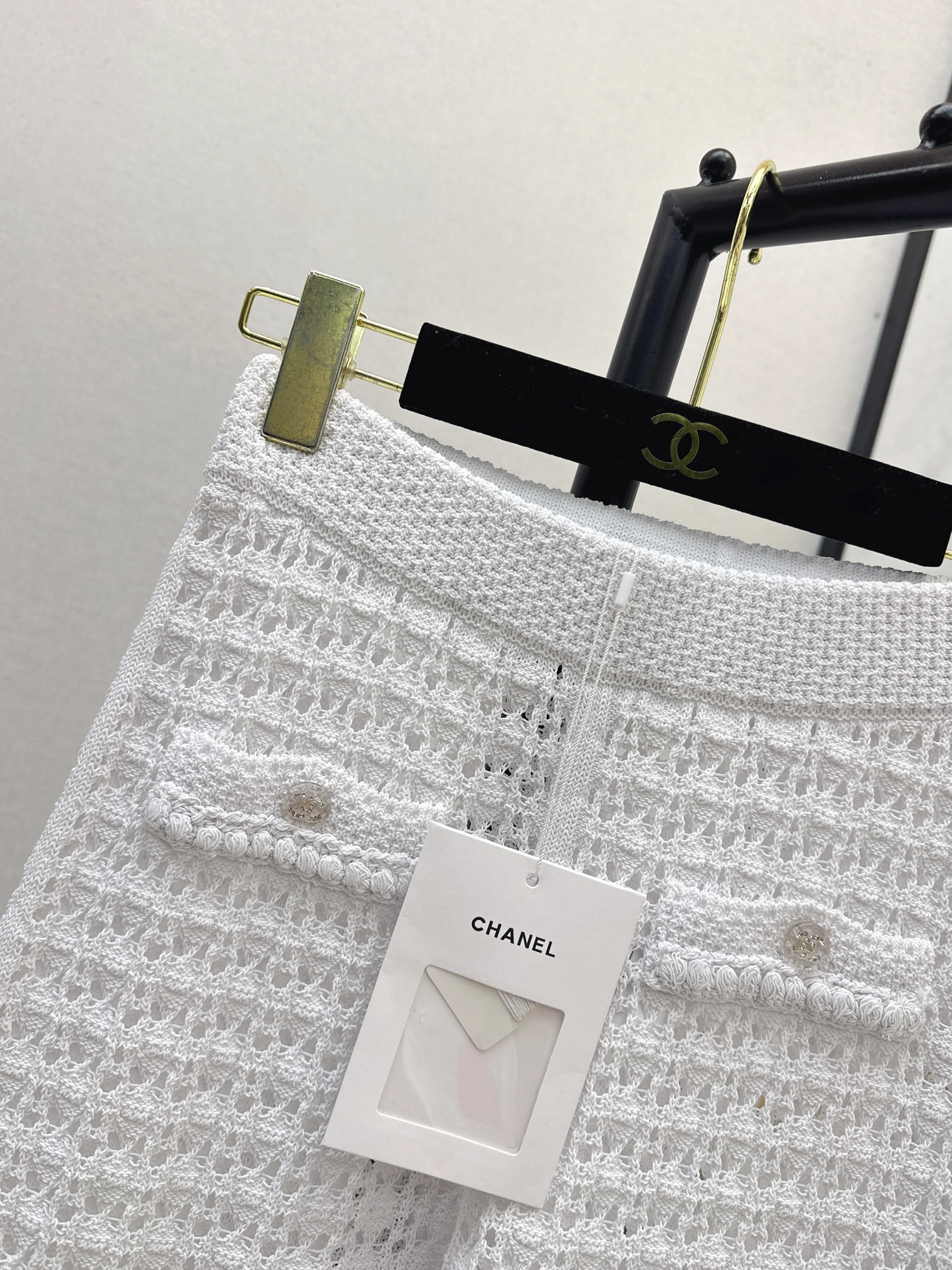 Chan 26ss hollow knit pants