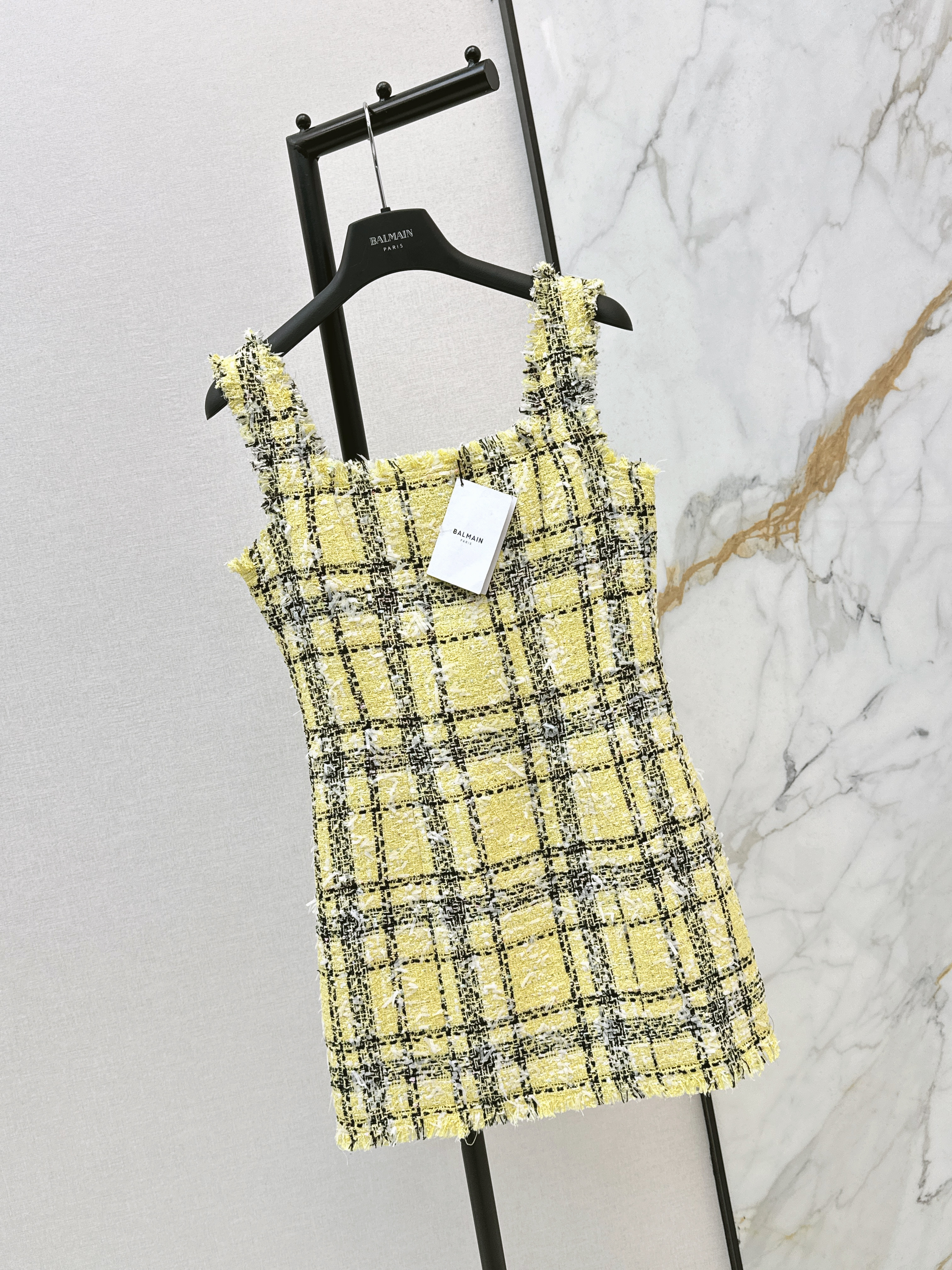 Bal 26ss check slip dress