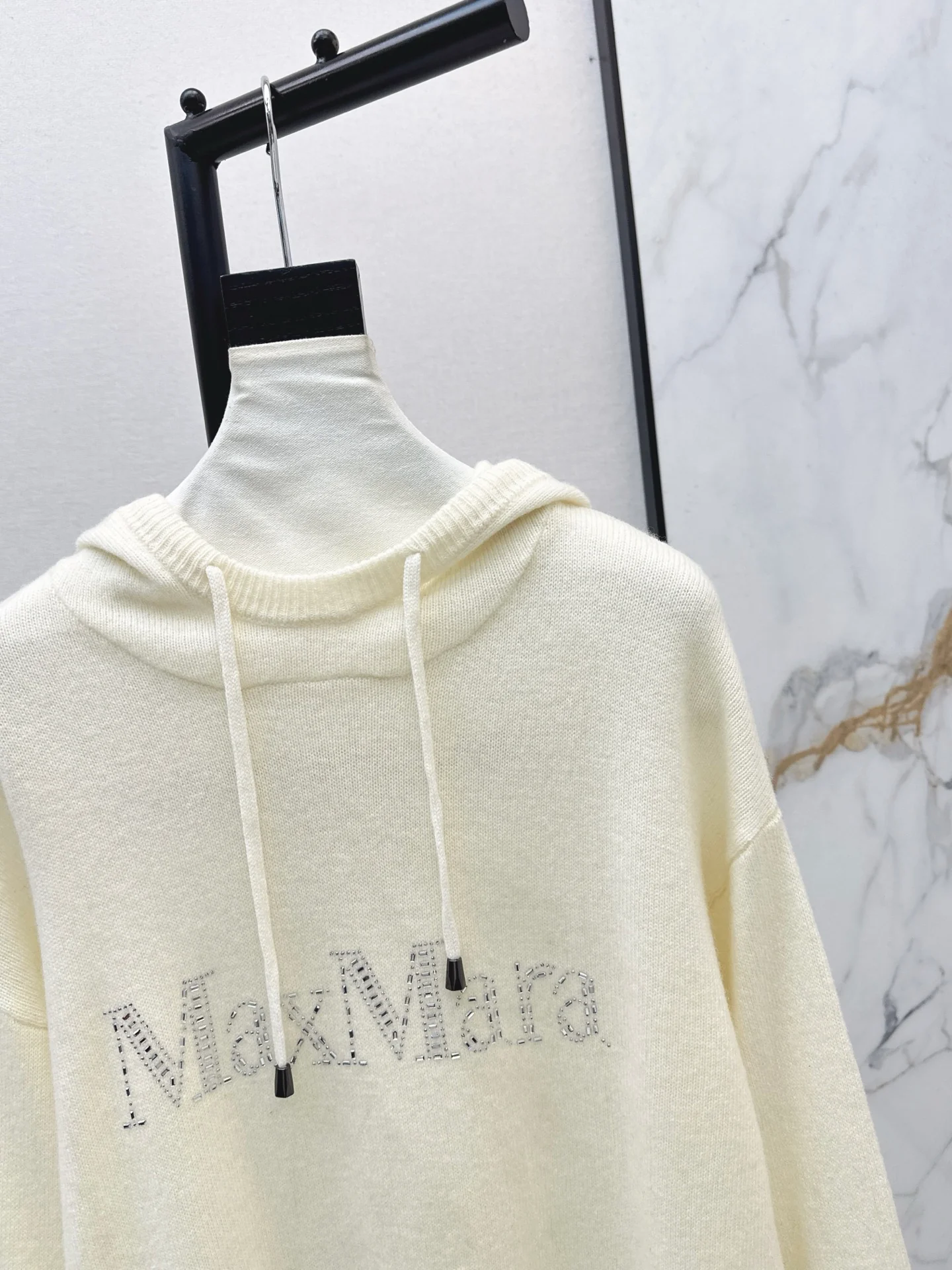 Max 26ss rhinestone hooded sweater
