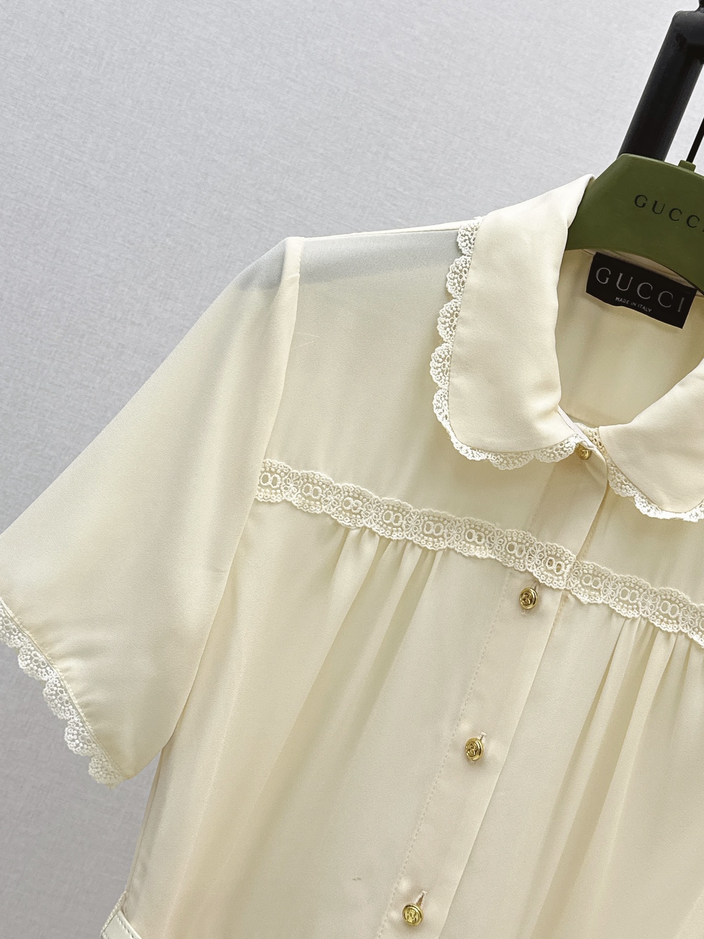 Guc 26ss lace trim dress