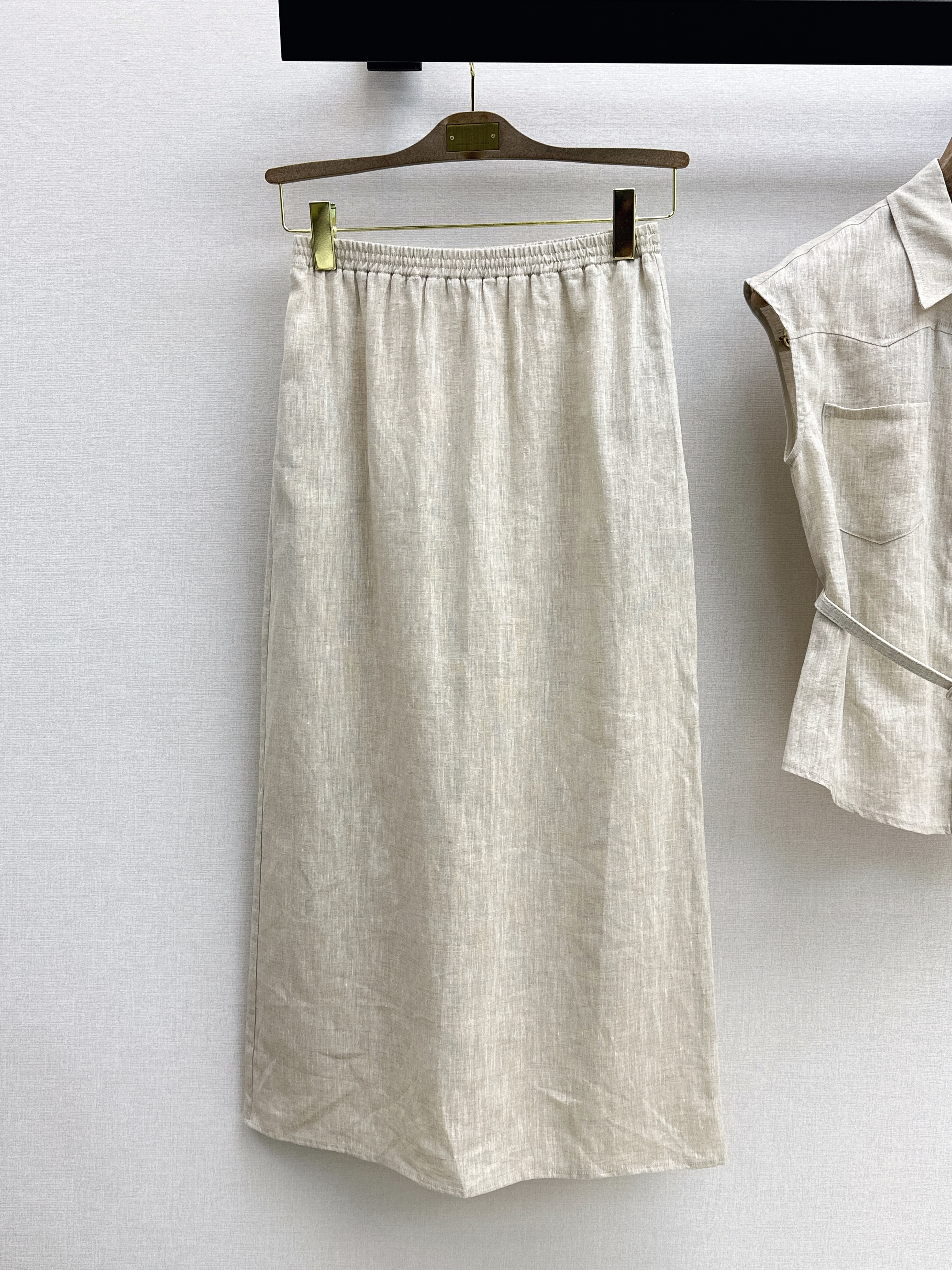 Brun 26ss sleeveless shirt skirt set