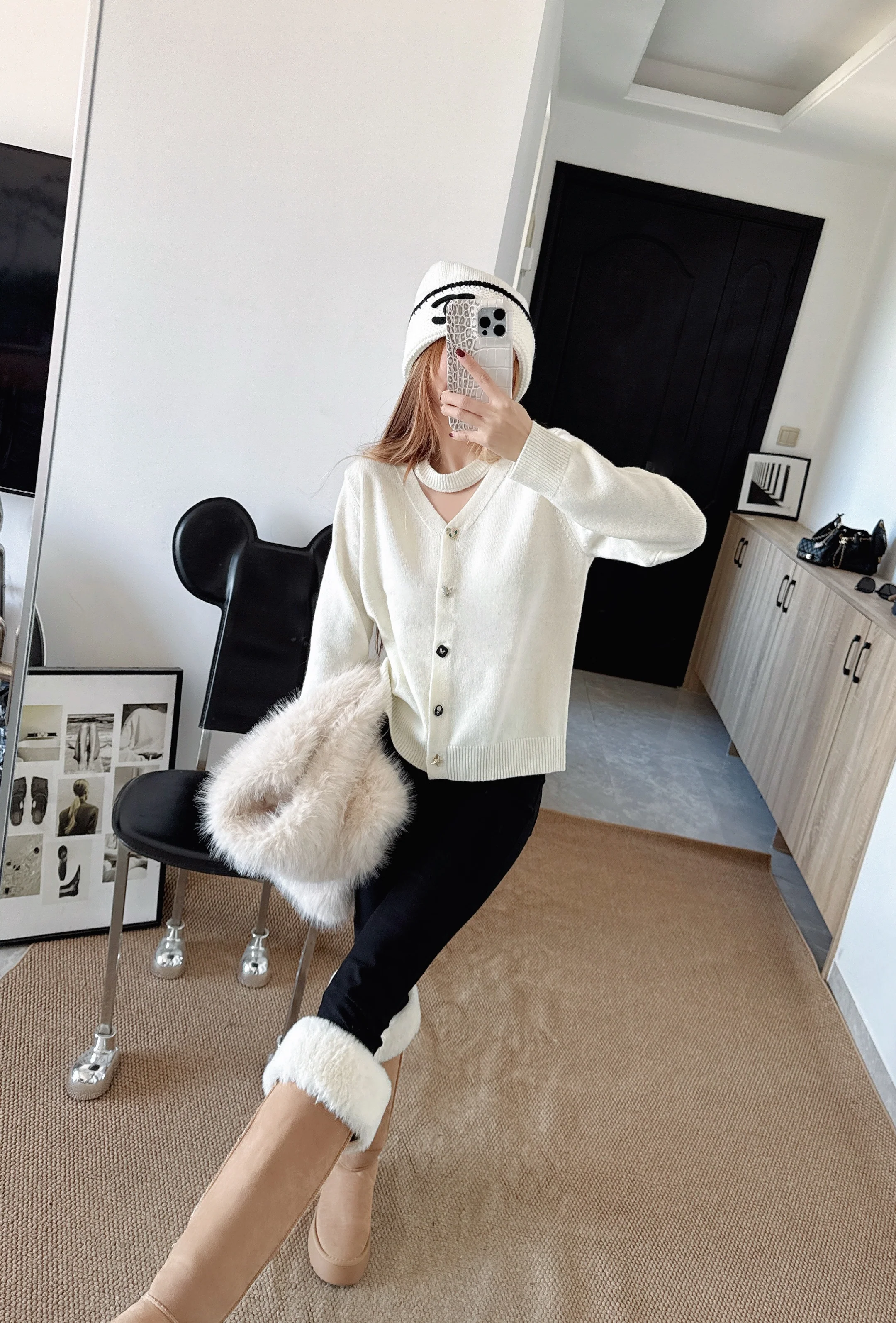 Chan 26ss wool cardigan