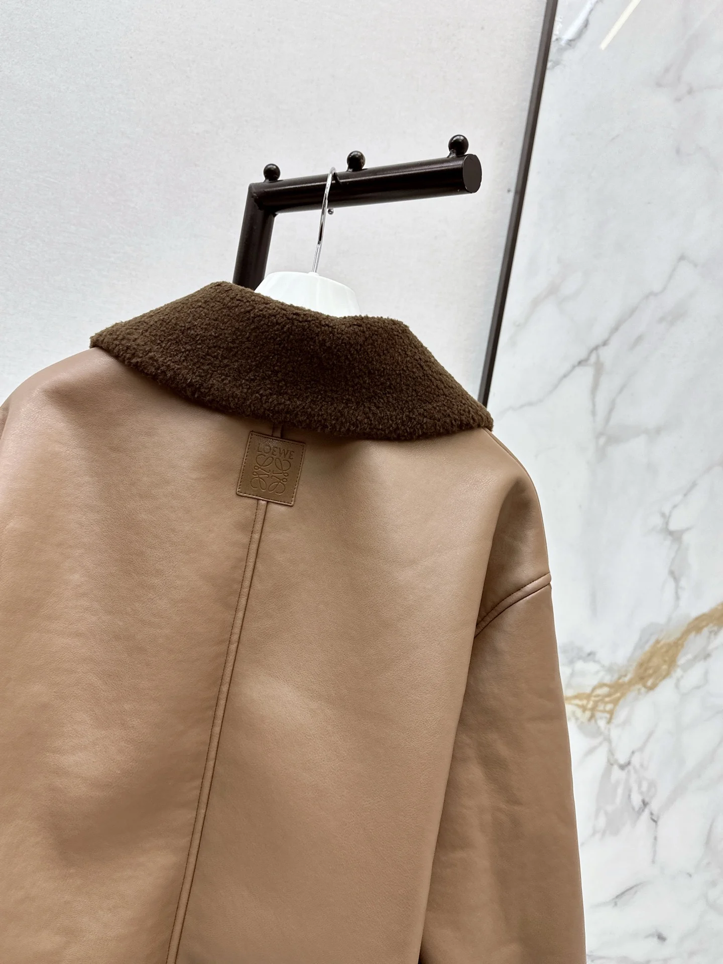 Loe 25fw lamb fleece biker