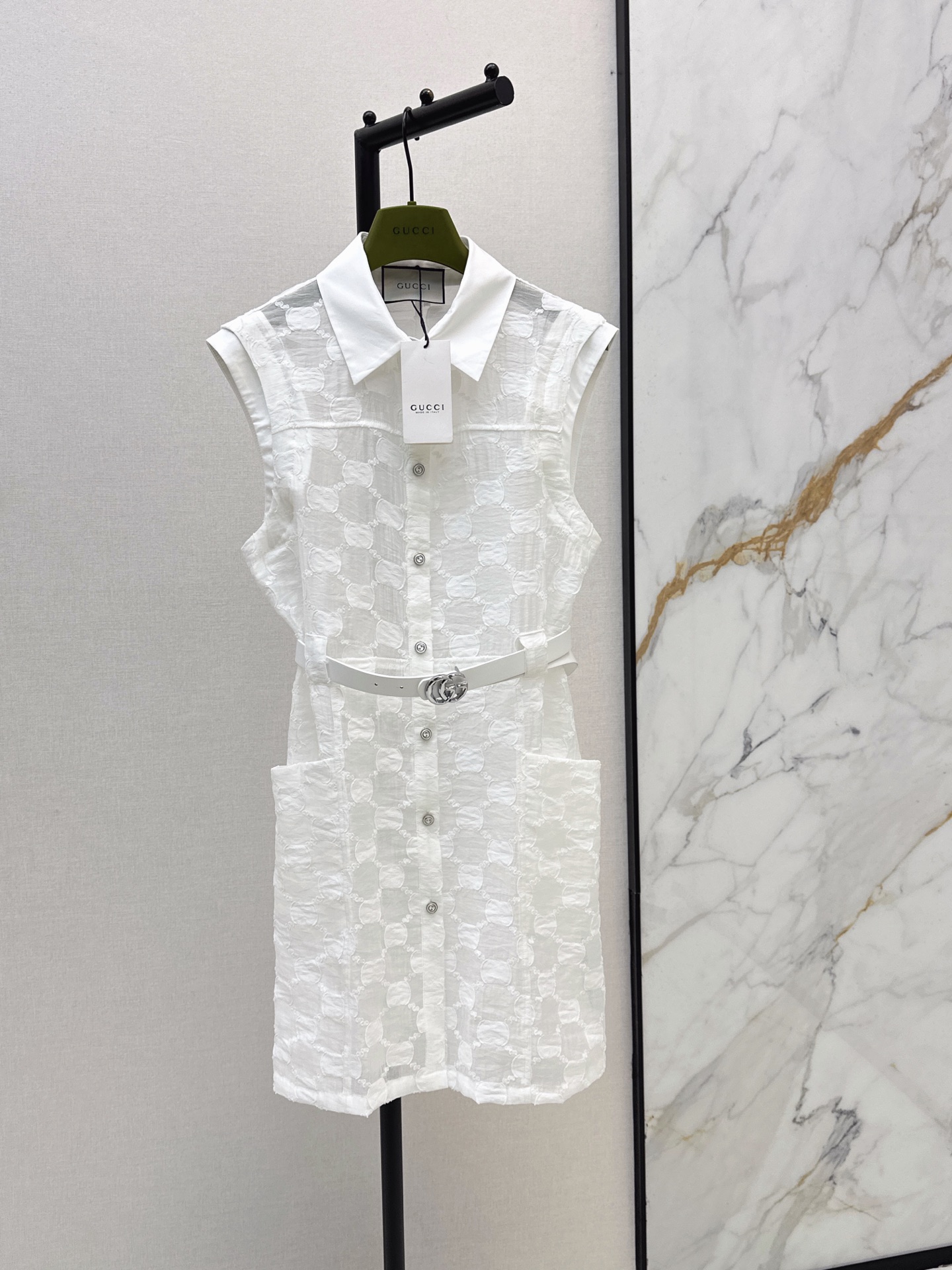 Guc 26ss sleeveless jacquard dress