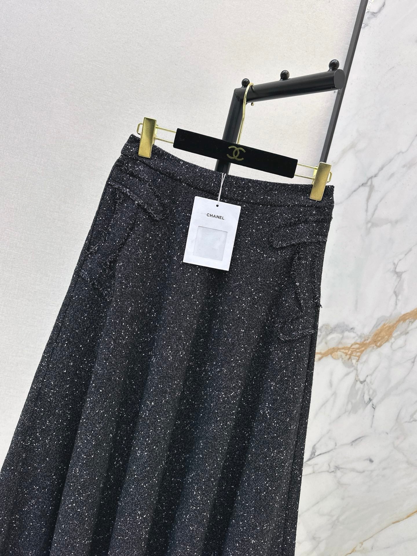 Chan 26ss tweed pleated skirts
