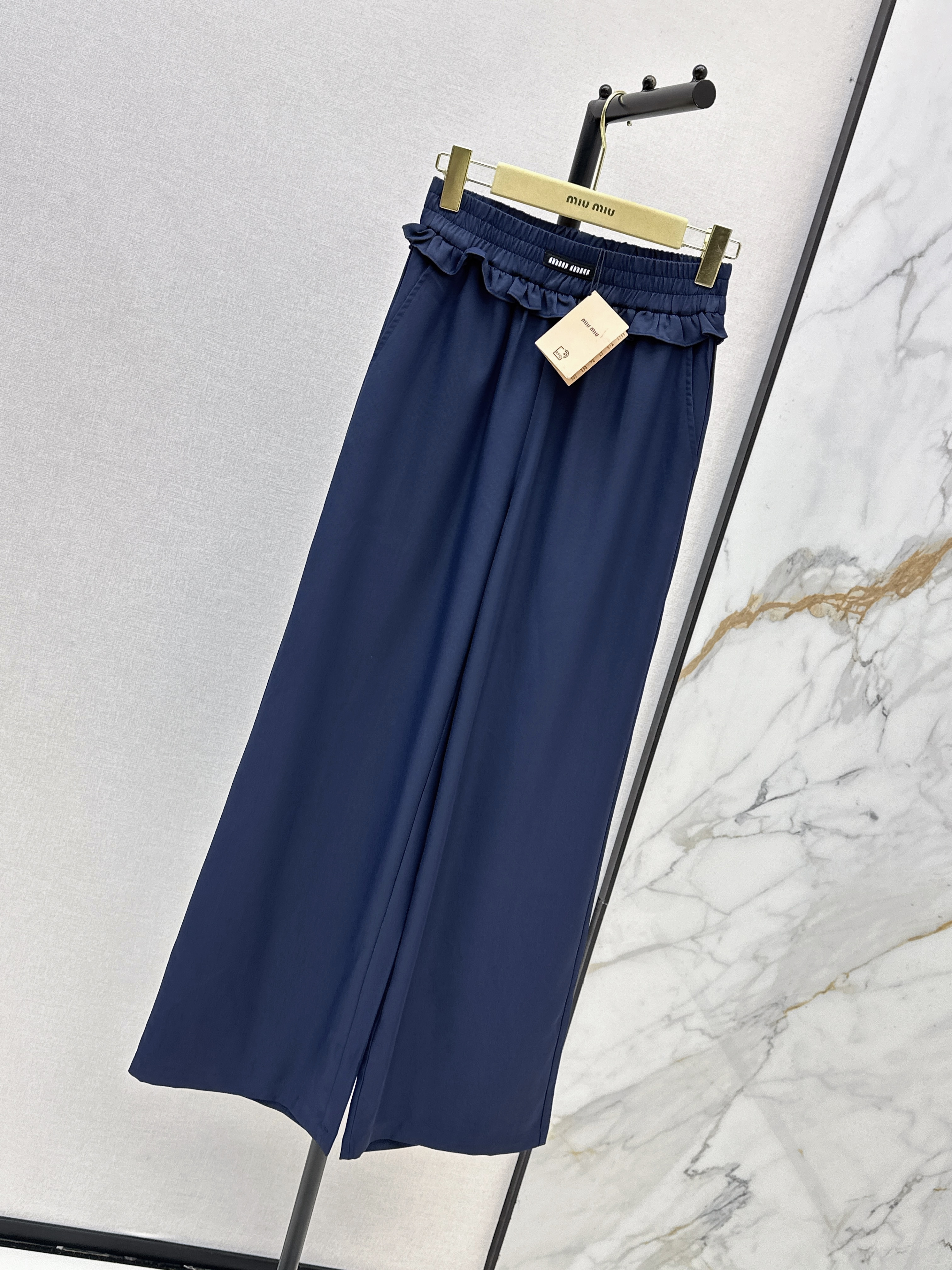 Miu 26SS Elastic-Waist Wide-Leg Pants