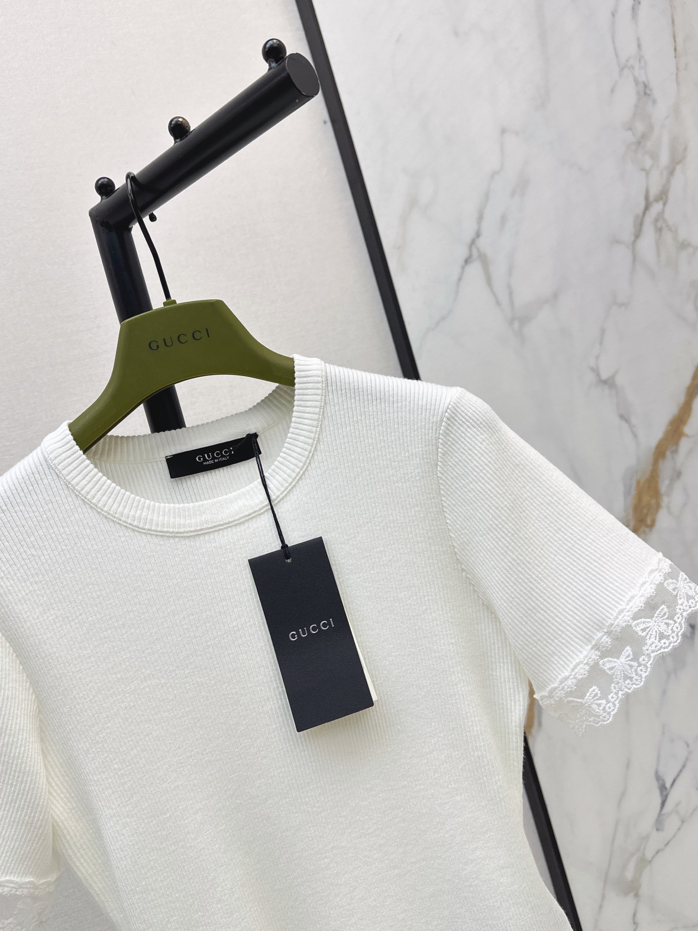 Guc 26ss lace contract knitwear