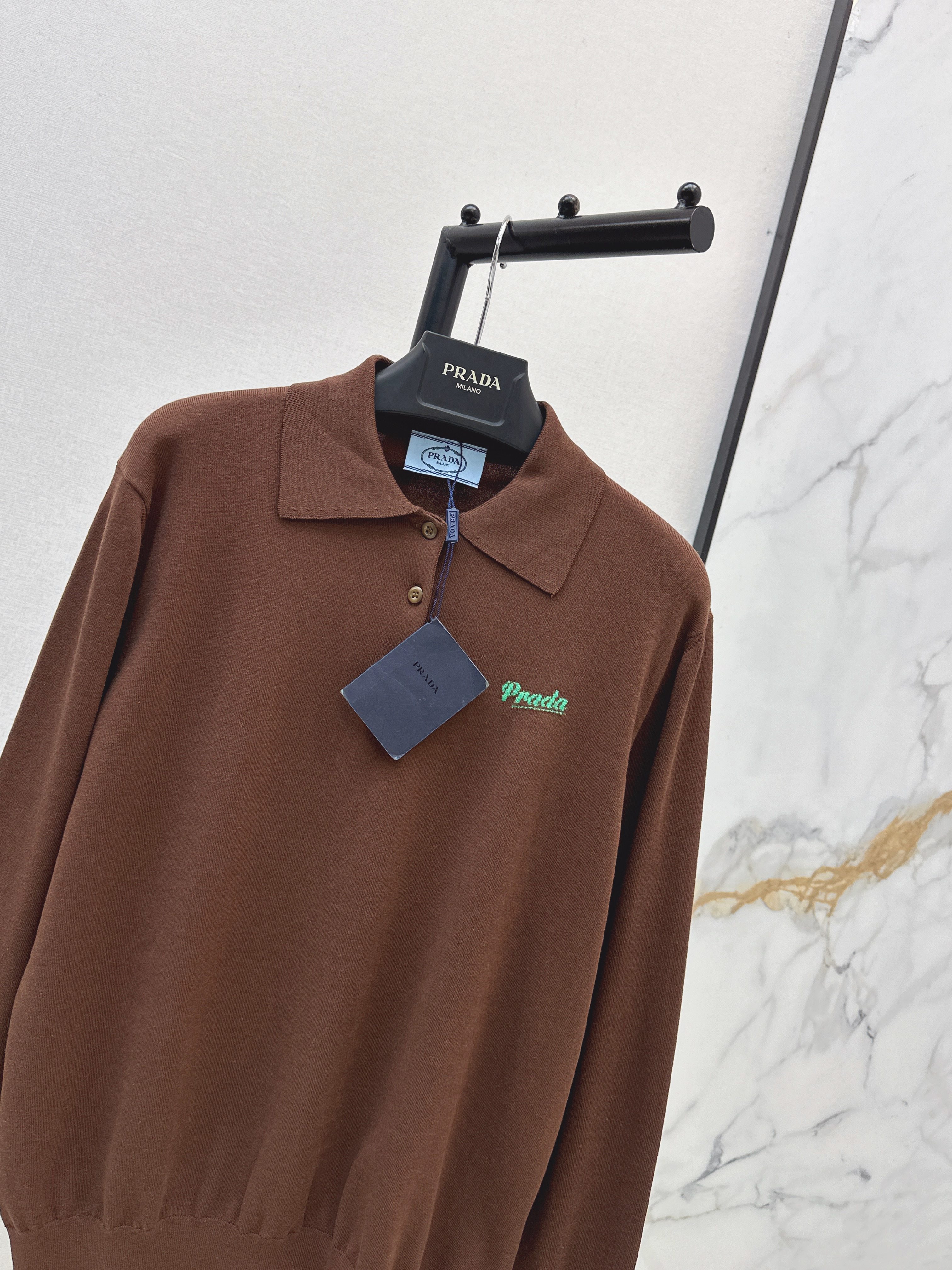 Pra 26ss knit polo sweater
