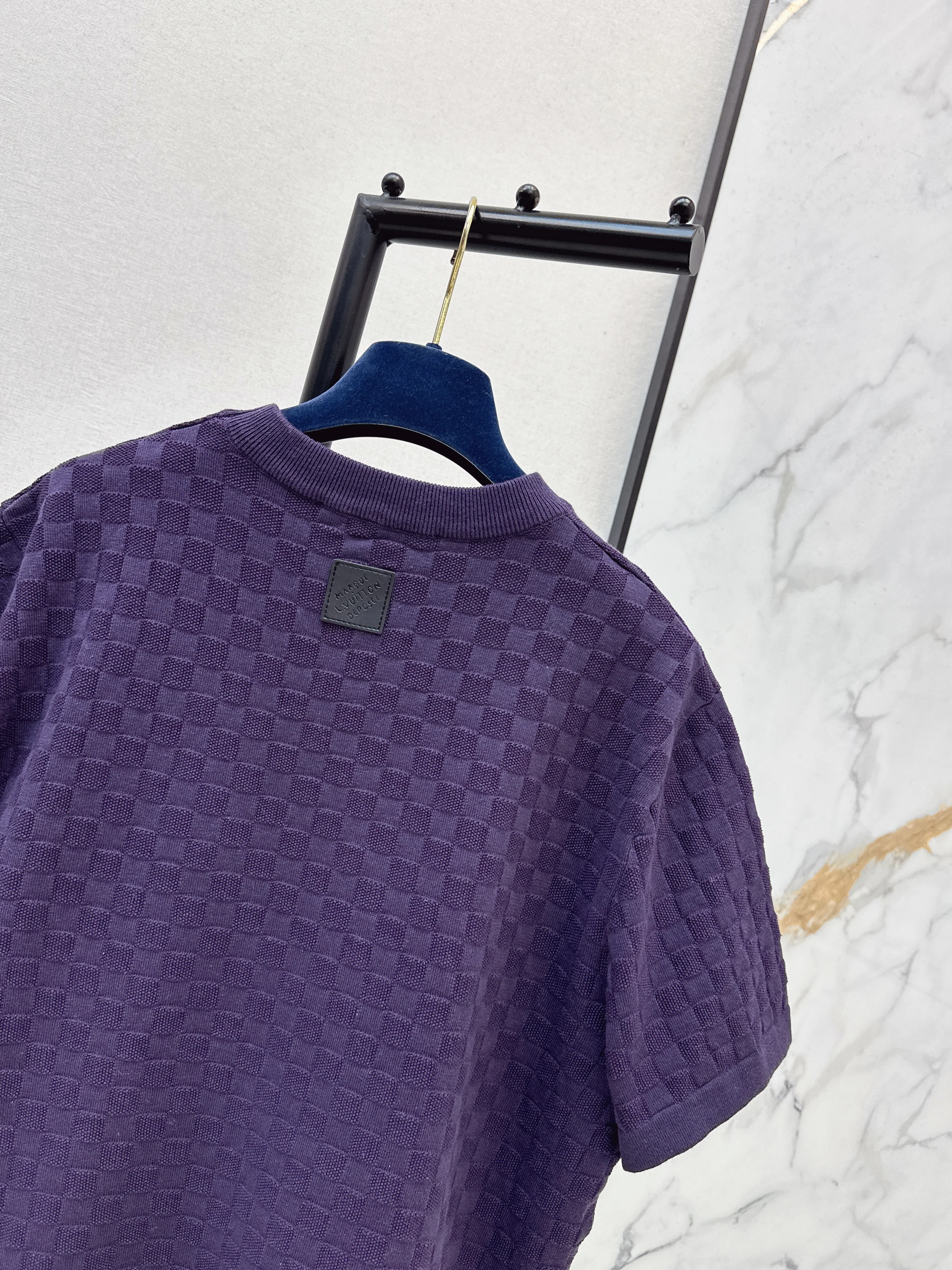 Louis 26ss check embroidery t-shirts