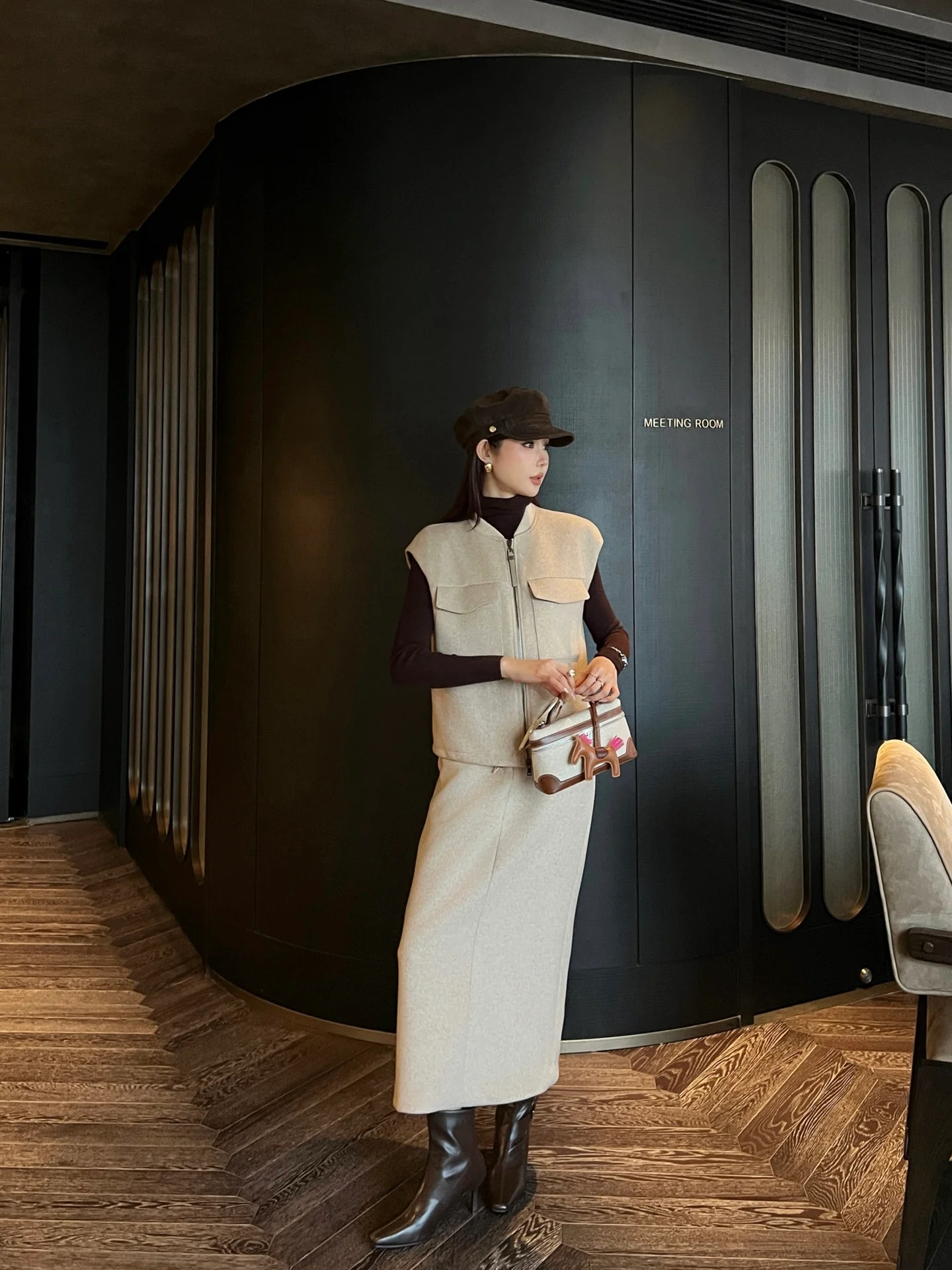 Brun 25fw woolen skirt