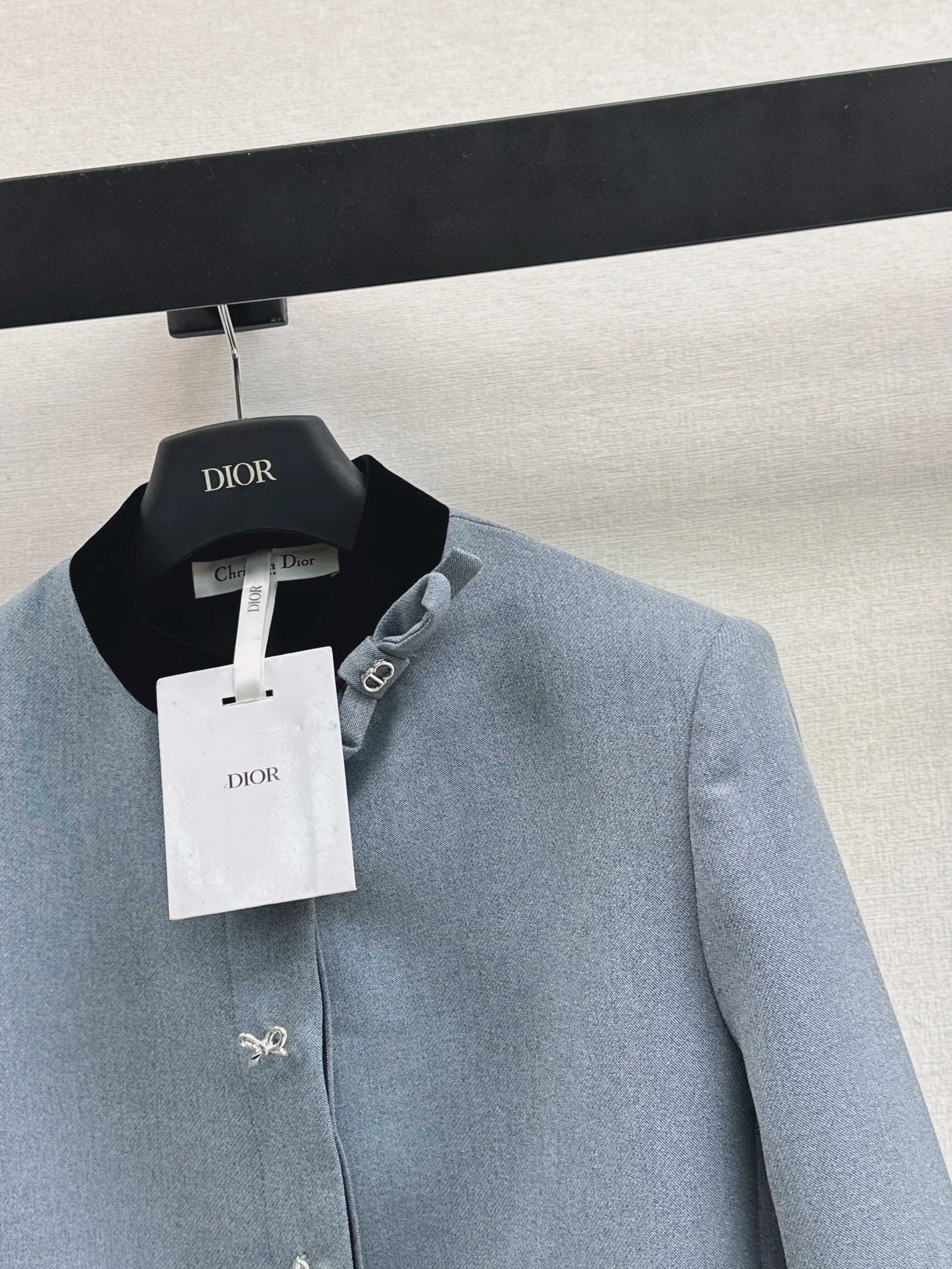 CD 26ss contrast stand-collar jacket
