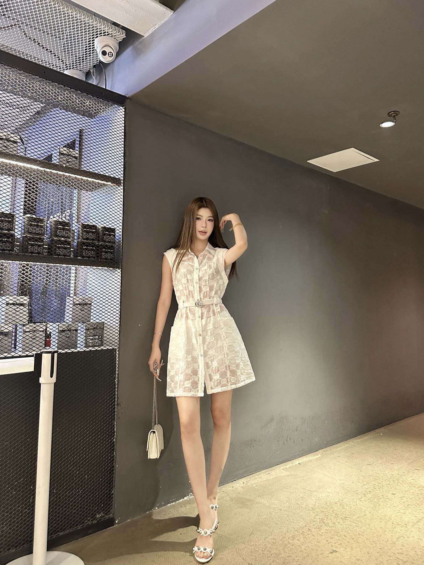 Guc 26ss sleeveless jacquard dress