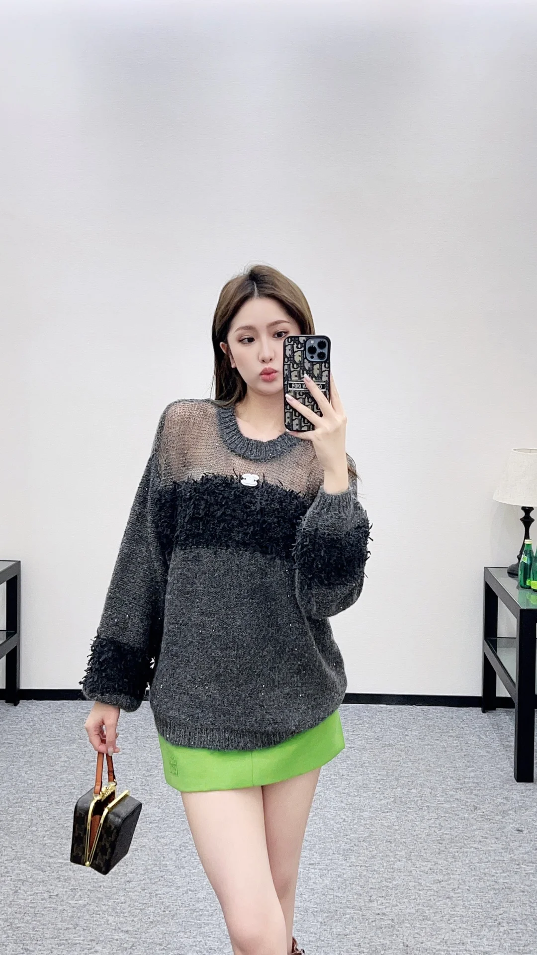 Chan 26ss hollow contract sweater