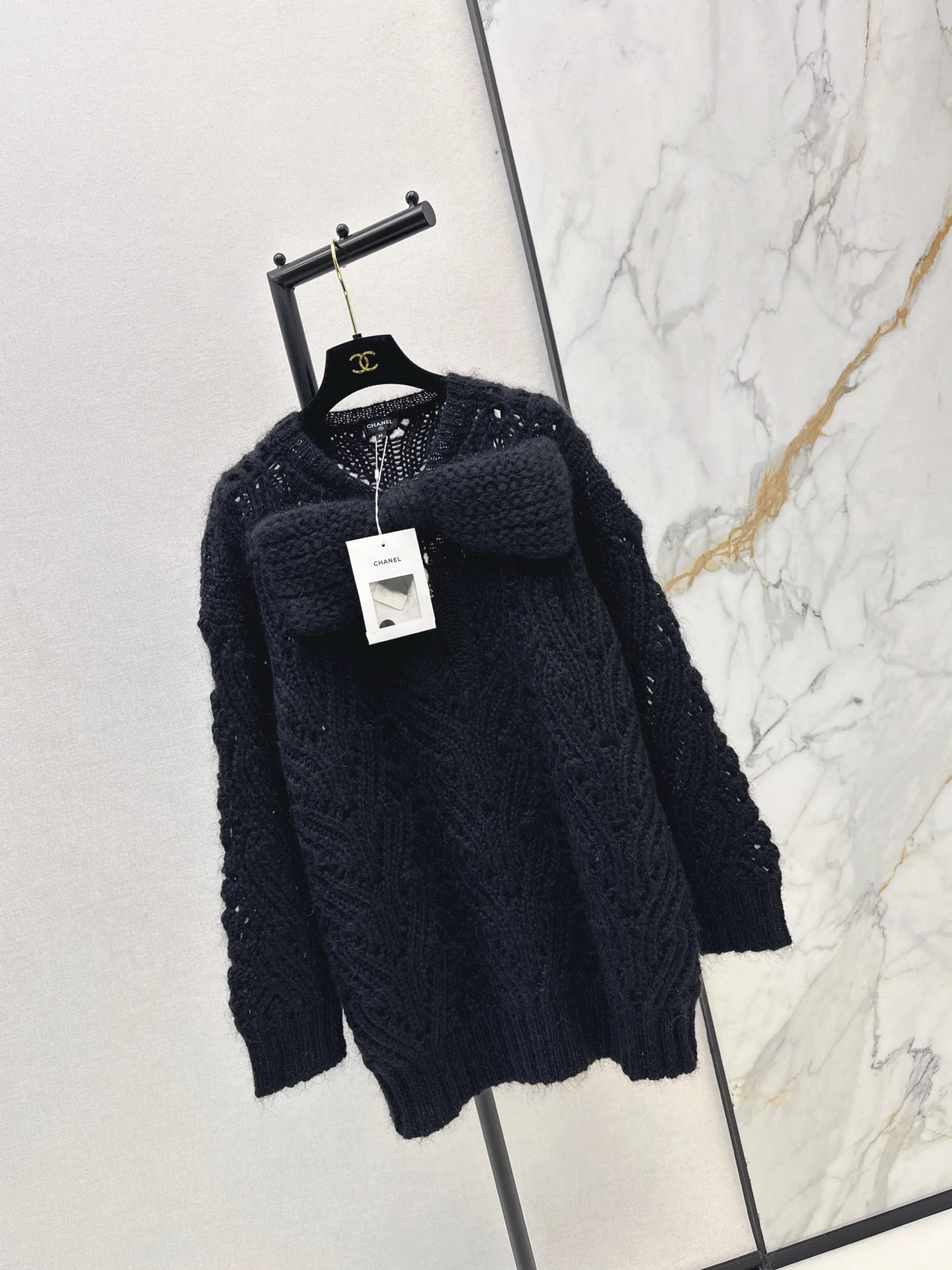 Chan 26ss knit bow dress