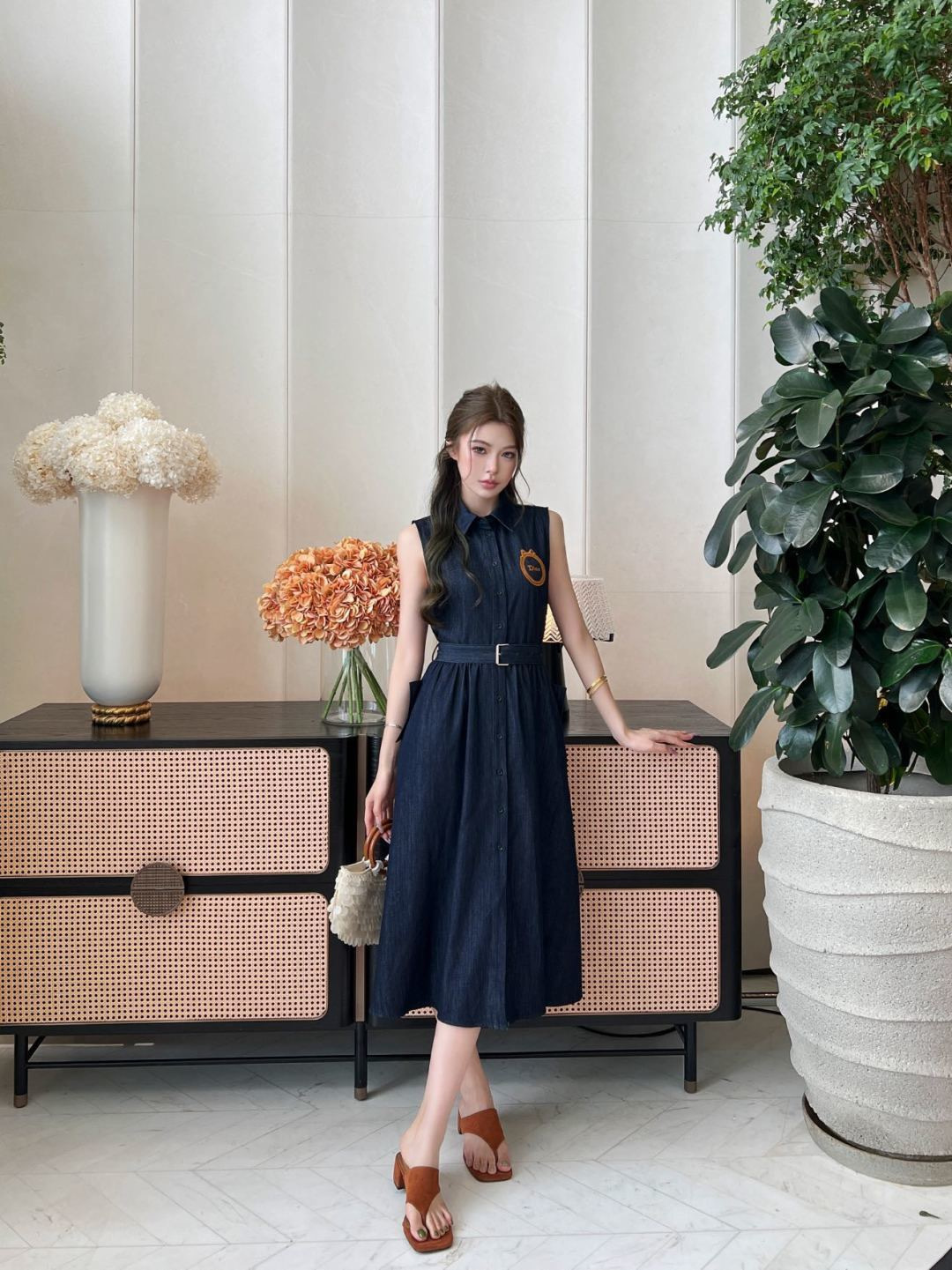 CD 26ss sleeveless denim dress