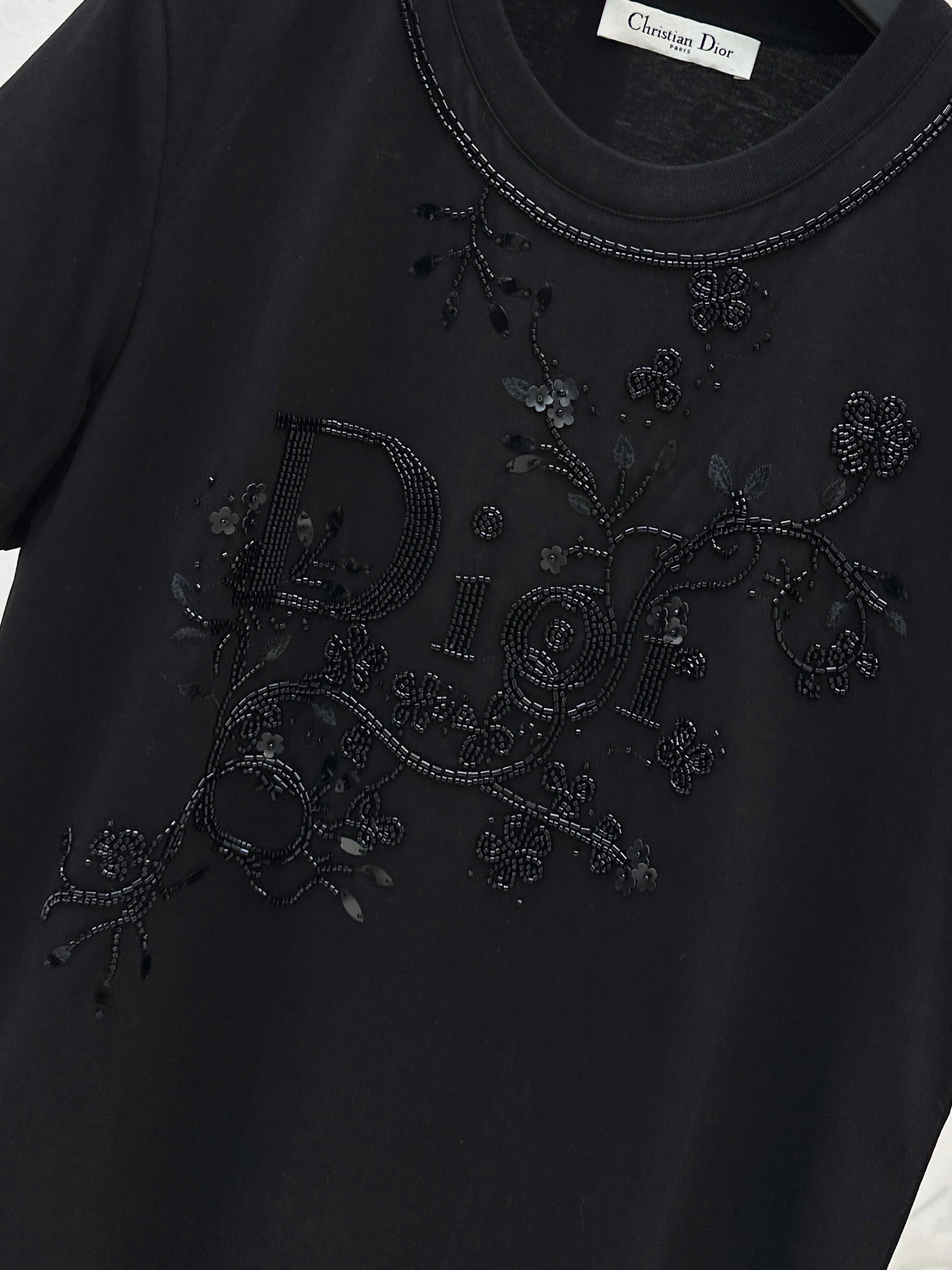 CD 26ss 3d embroidery beading t-shirts