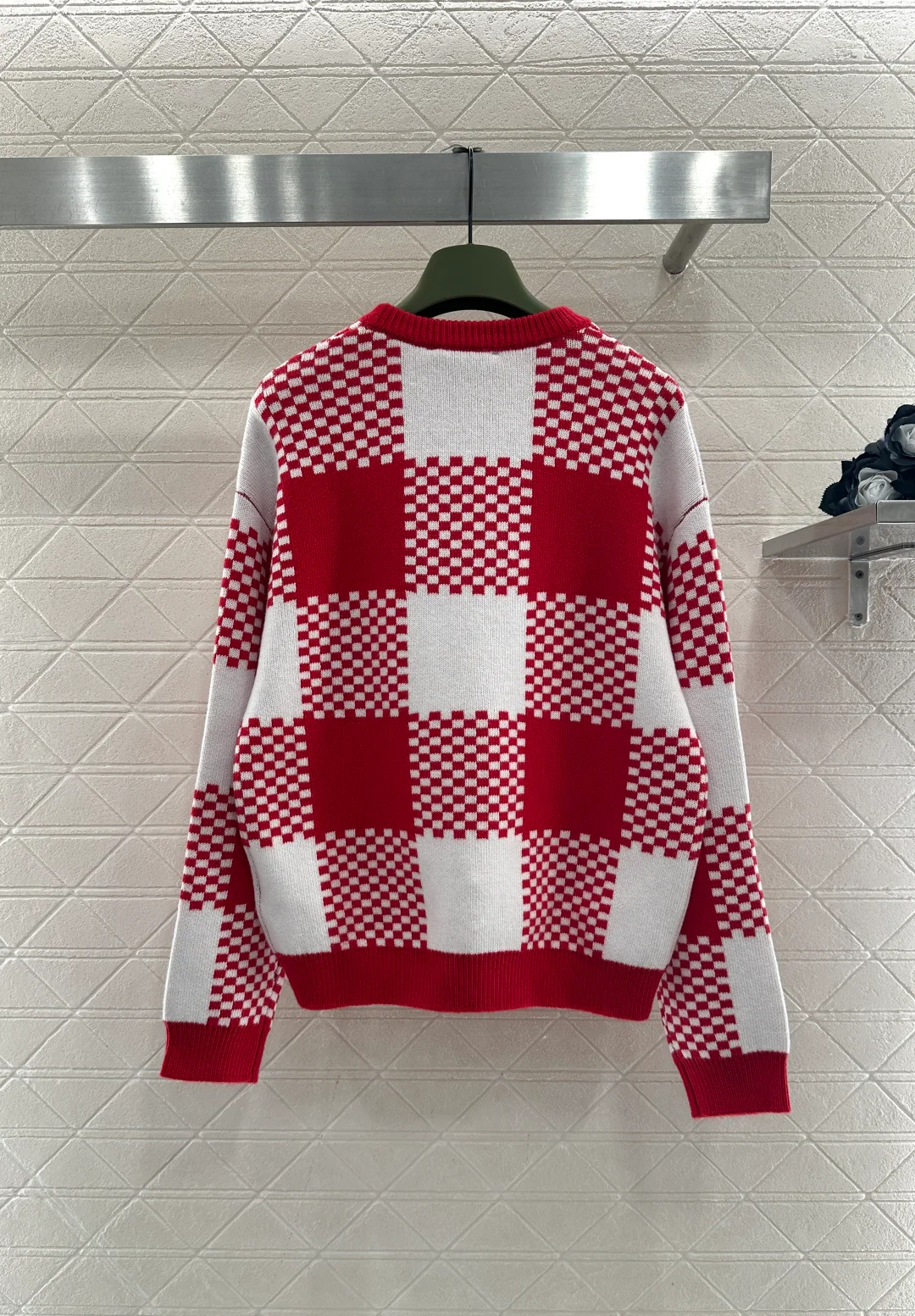 Gucc 26ss checkerboard knit sweater