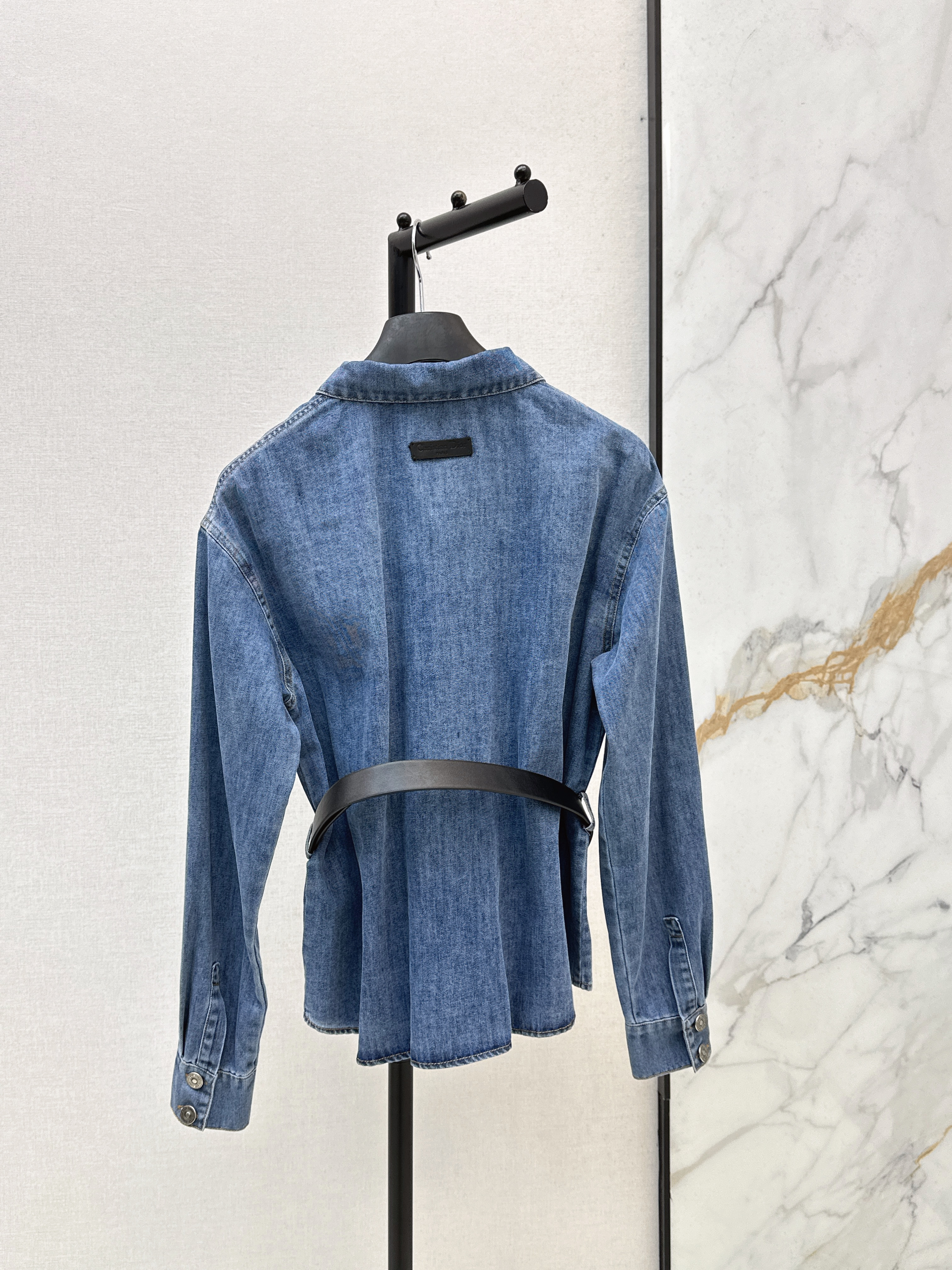 CD 26ss belted denim shirt