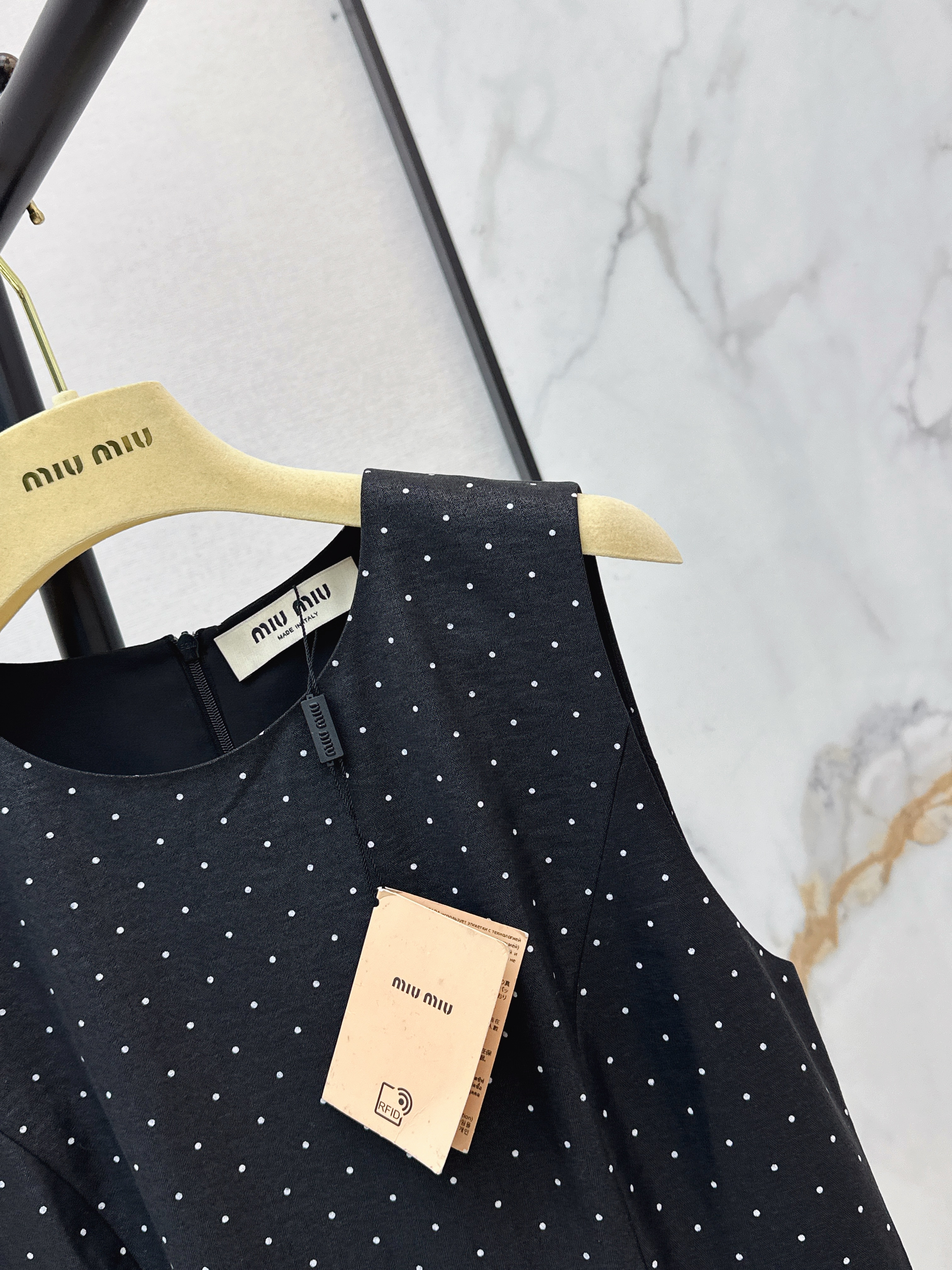 Miu 26ss polka dots dress