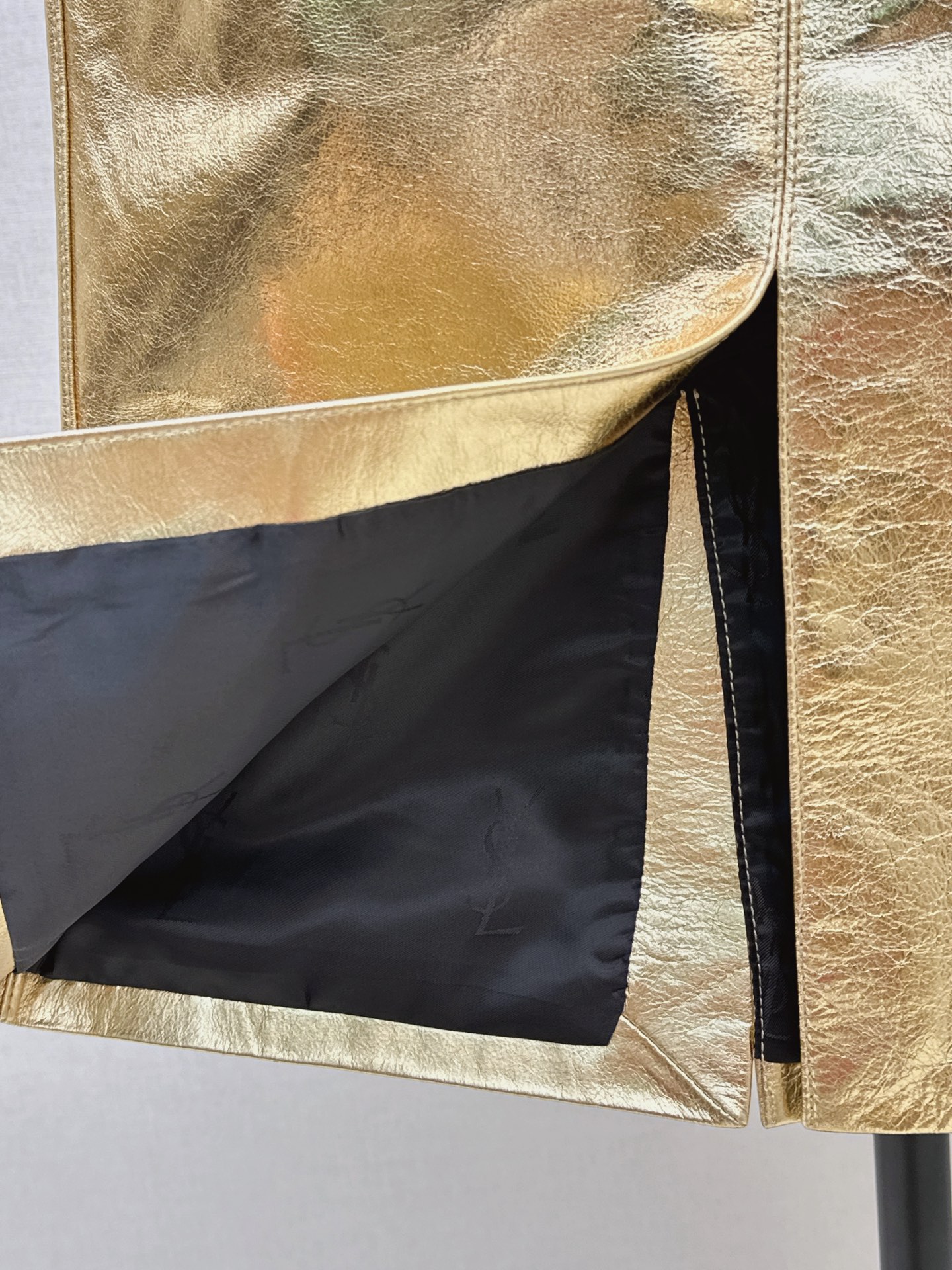 Sain 26ss metal leather skirt