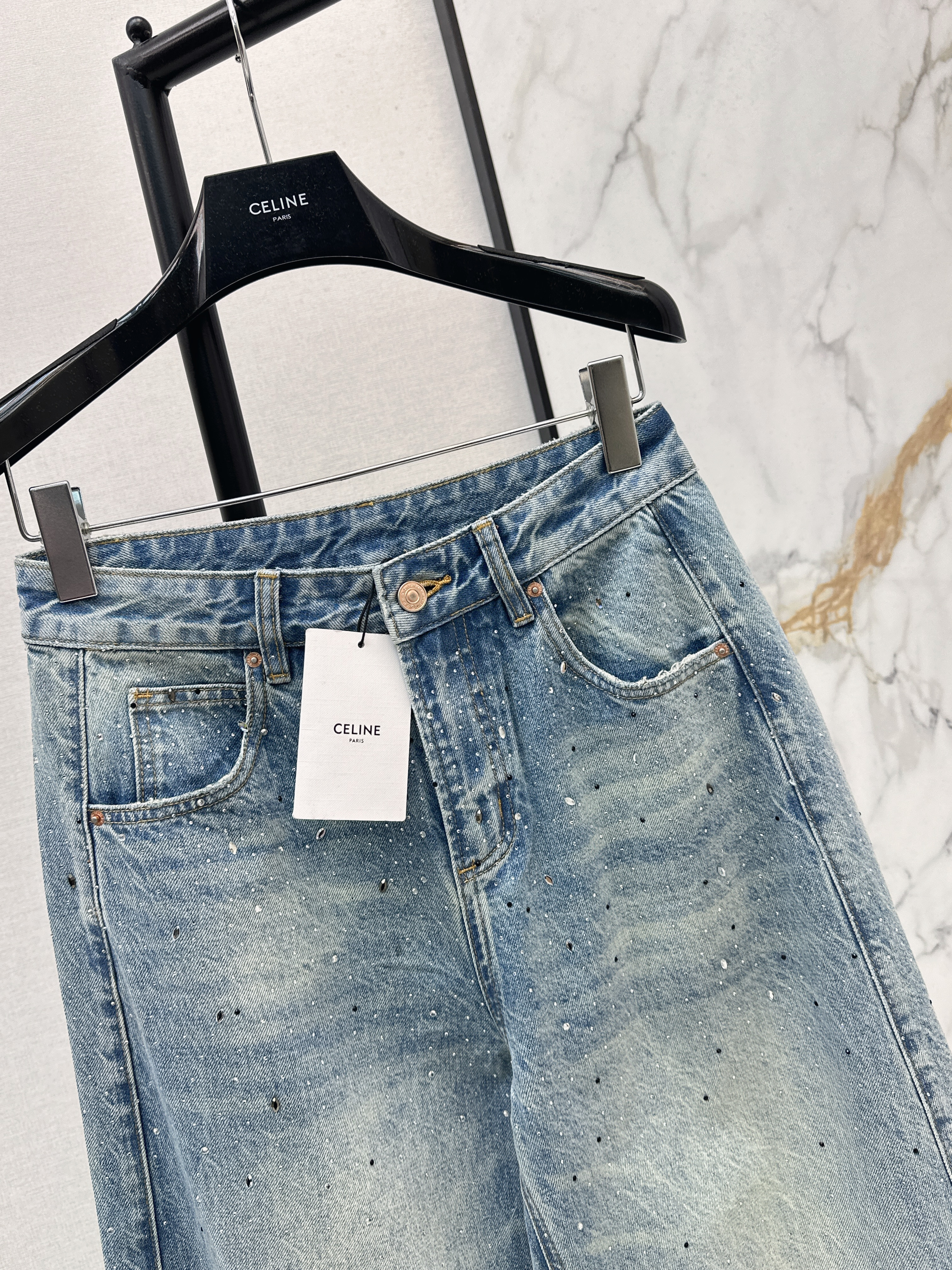 Celi 26ss rhinestone jeans