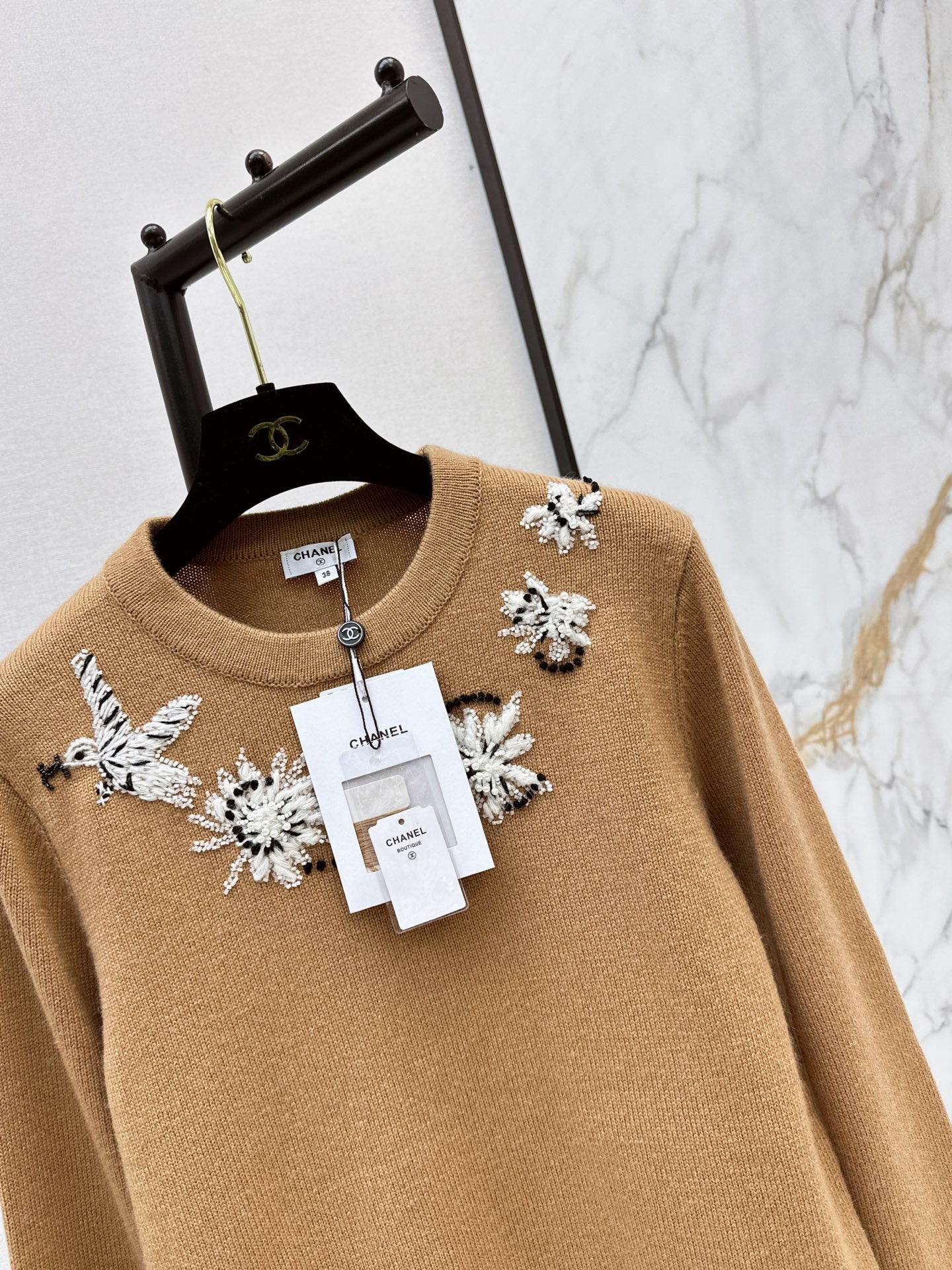 Chan 26ss beading sweater
