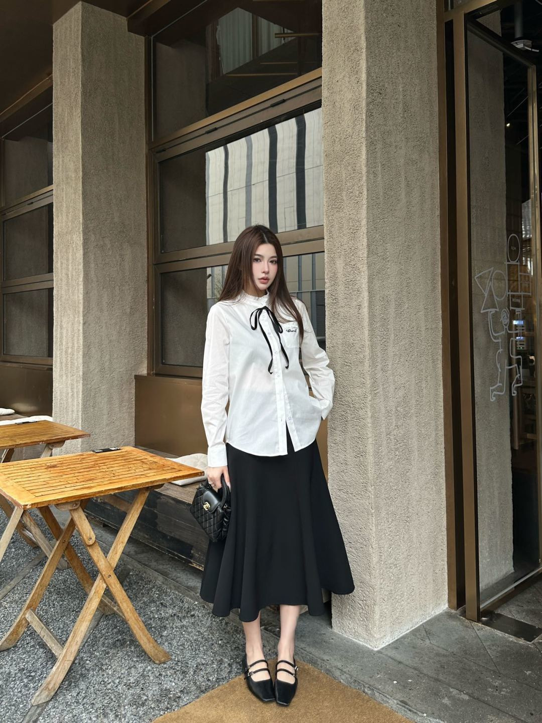 Chan 26ss ribbon shirts