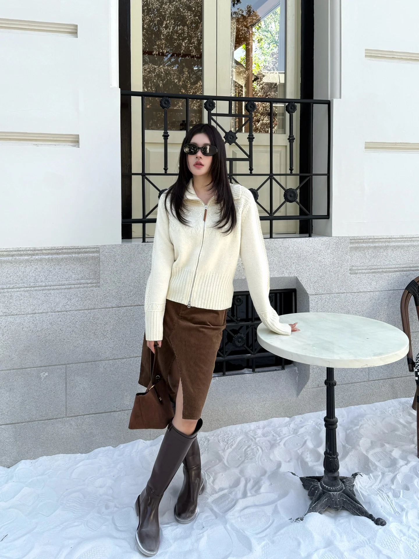 Loe 26ss zipper sweater