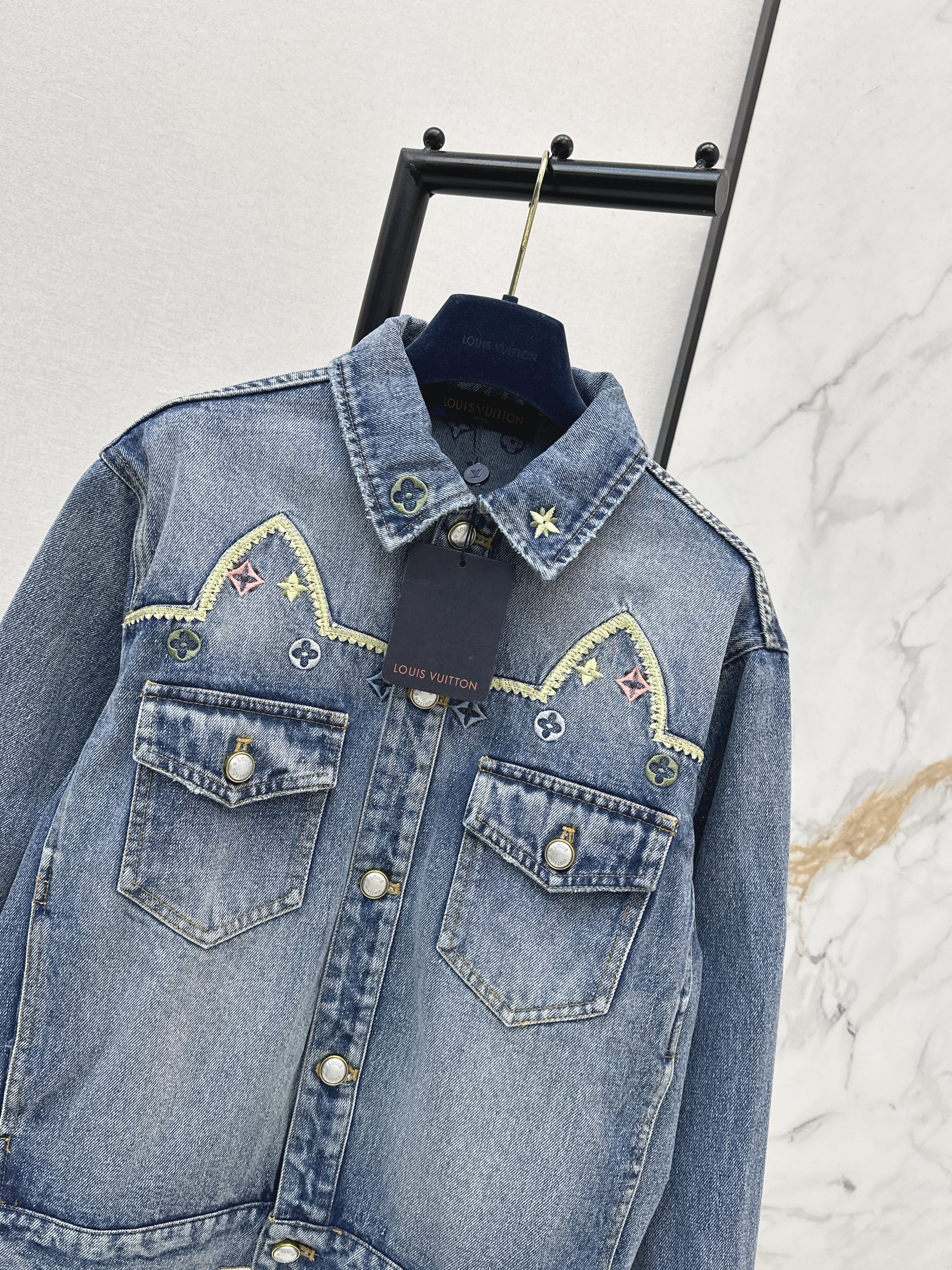 Loui 26ss embroidery denim jacket