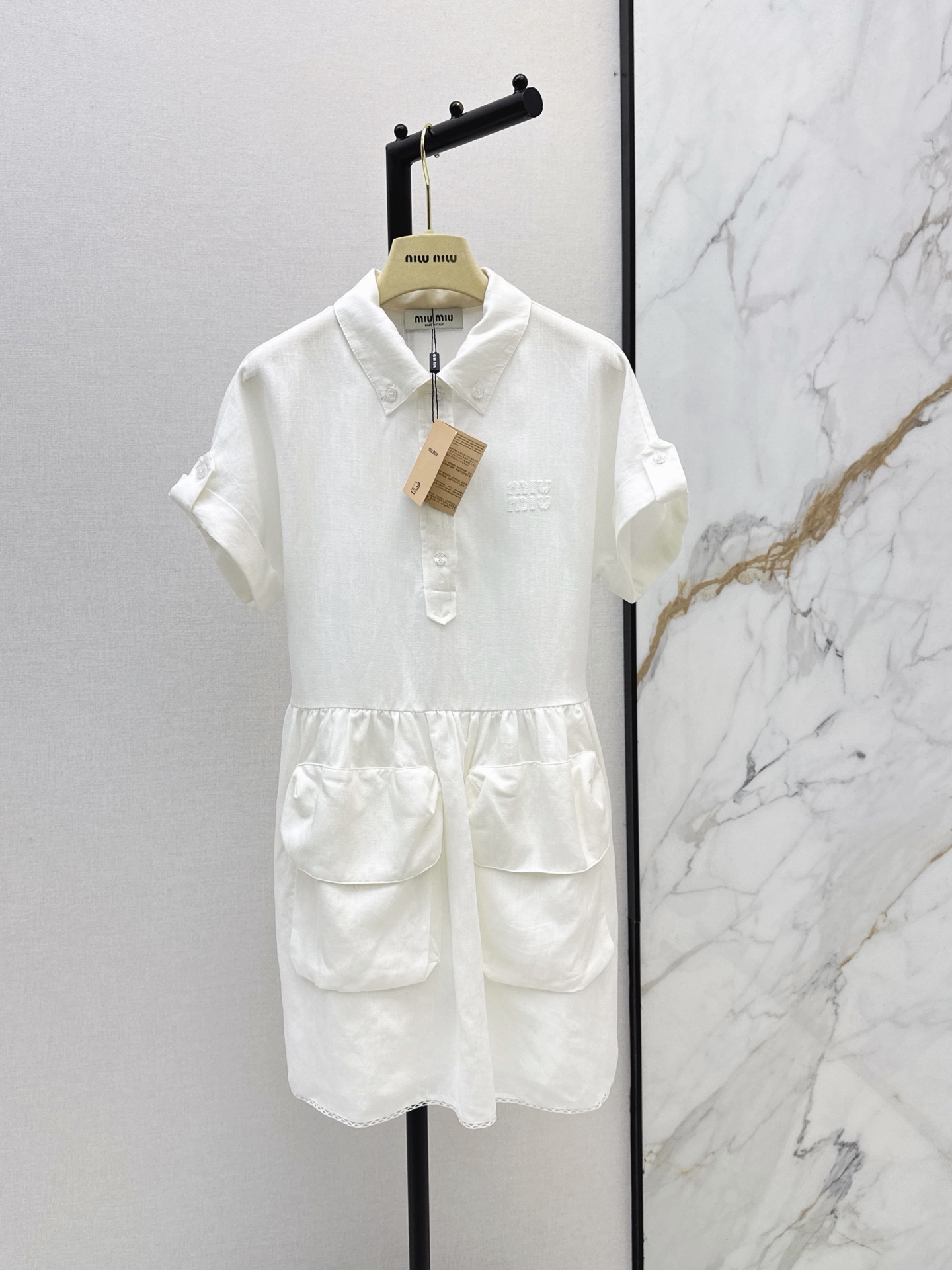Miu 26ss cargo pocket shirt dress