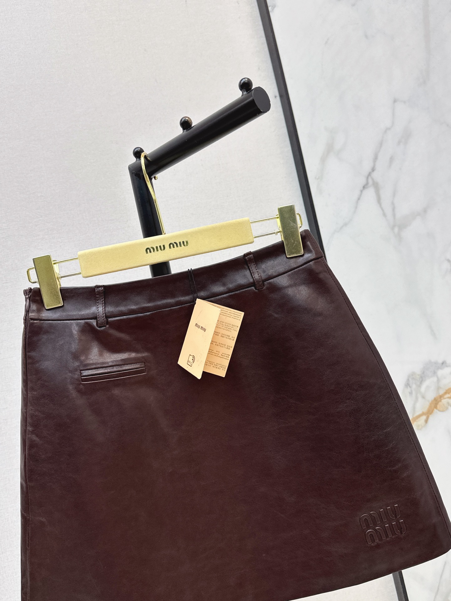 Miu 26ss leather skirt